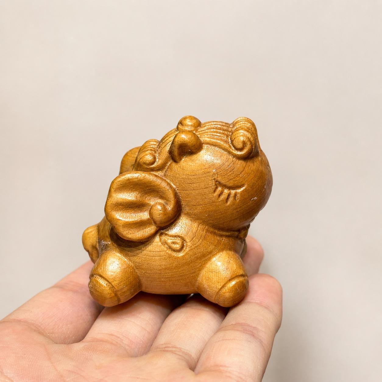 Cute Wooden Unicorn Carving, Cartoon Unicorn Figurine, Fantasy Animal Decor, Small Handmade Style Gift - view 3