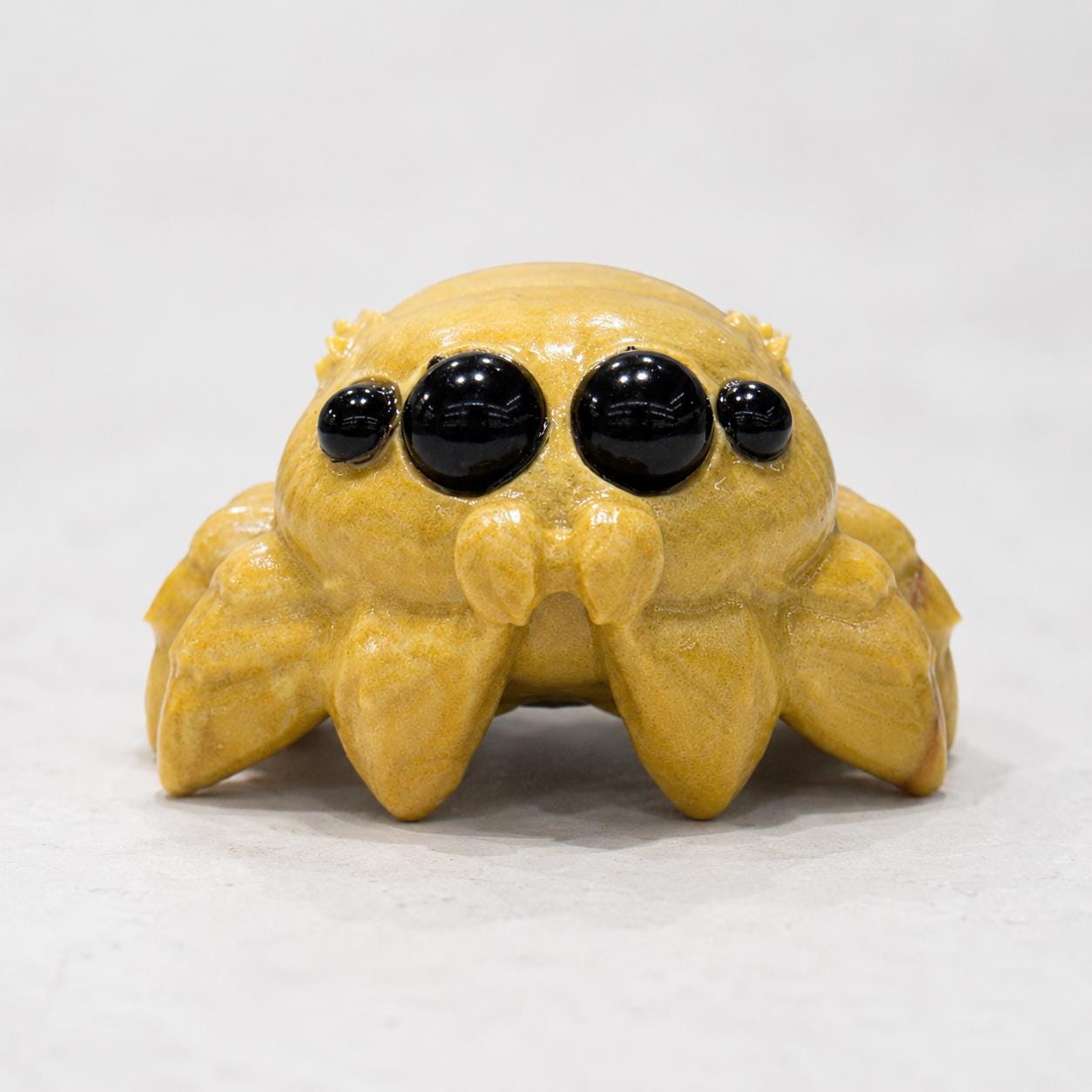 Cute Crystal Spider Carving, Fossil Stone Xiuyan Jade Yellow Jade Spider Figurine, Witchy Halloween Crystal Gift