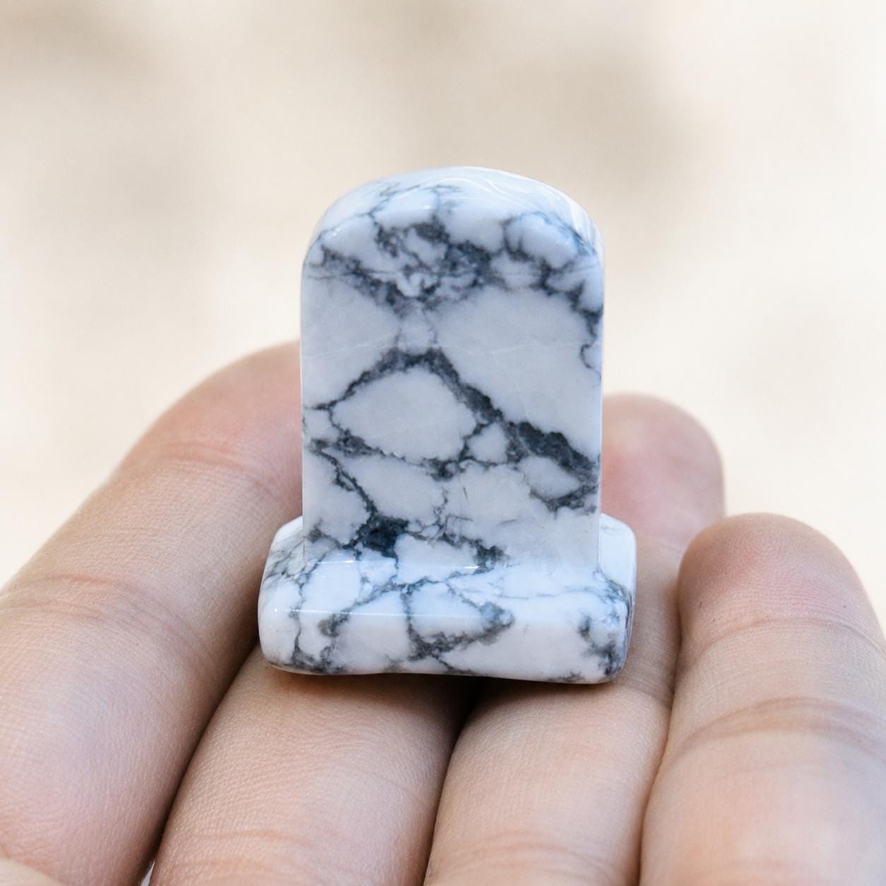 Mini Crystal Tombstone Carving, Gold Sheen Obsidian Yellow Jade Clear Quartz White Turquoise Gothic Decor Gift