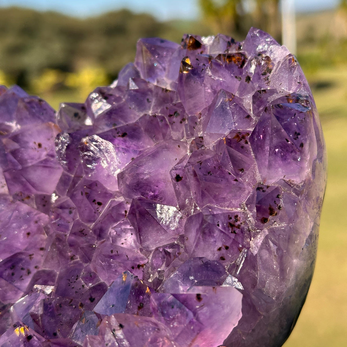 Brazilian Amethyst Rutilated Quartz Heart, Purple Crystal with Rutile Inclusions, One of a Kind Display Specimen - view 6