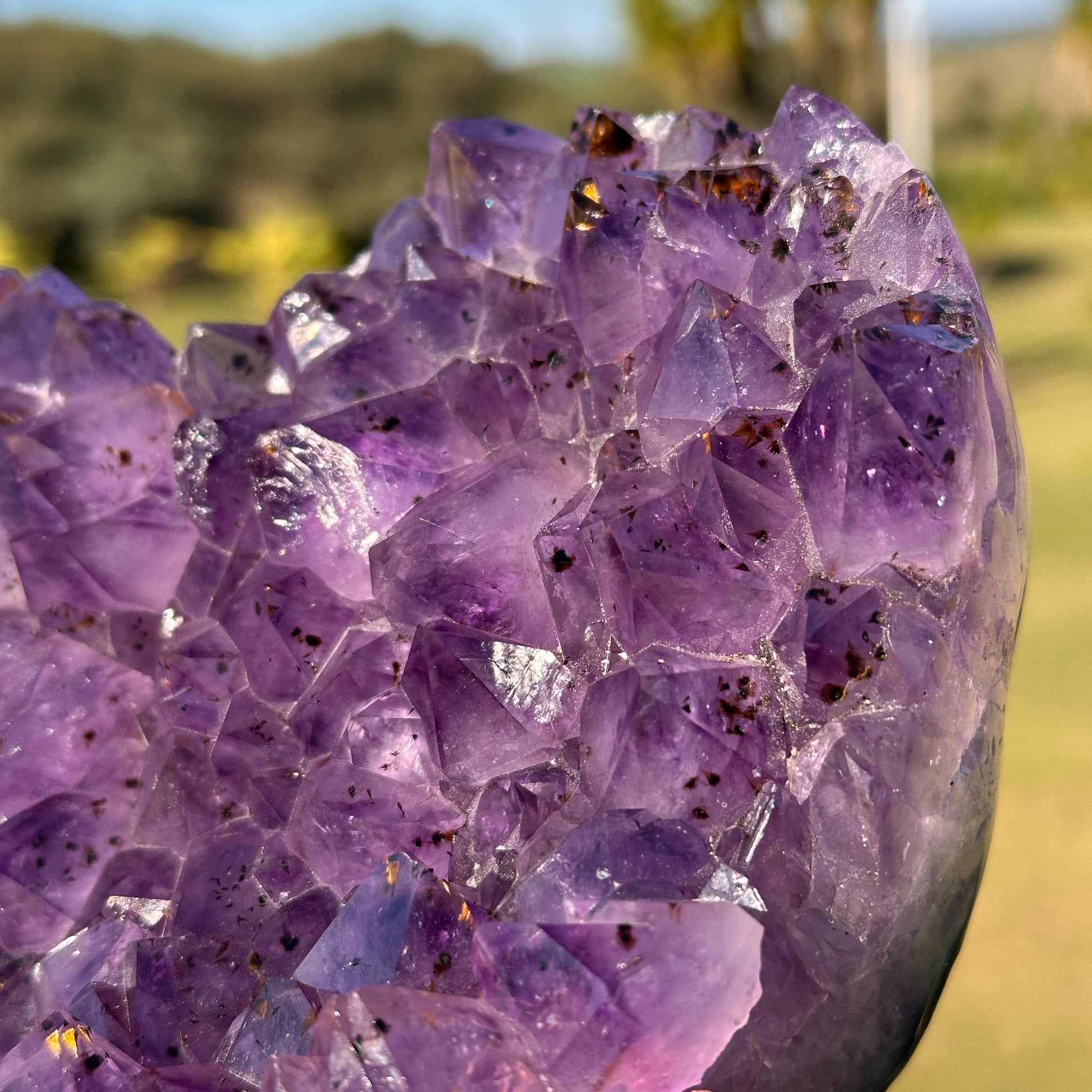 Brazilian Amethyst Rutilated Quartz Heart, Purple Crystal with Rutile Inclusions, One of a Kind Display Specimen - view 6