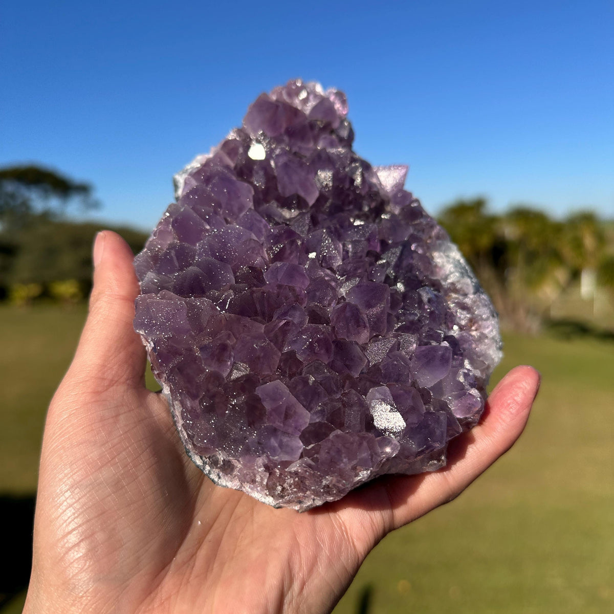 Brazilian Sugar Amethyst Druzy Specimen, Sparkly Purple Raw Crystal, Natural Amethyst Display Stone One of a Kind - view 2