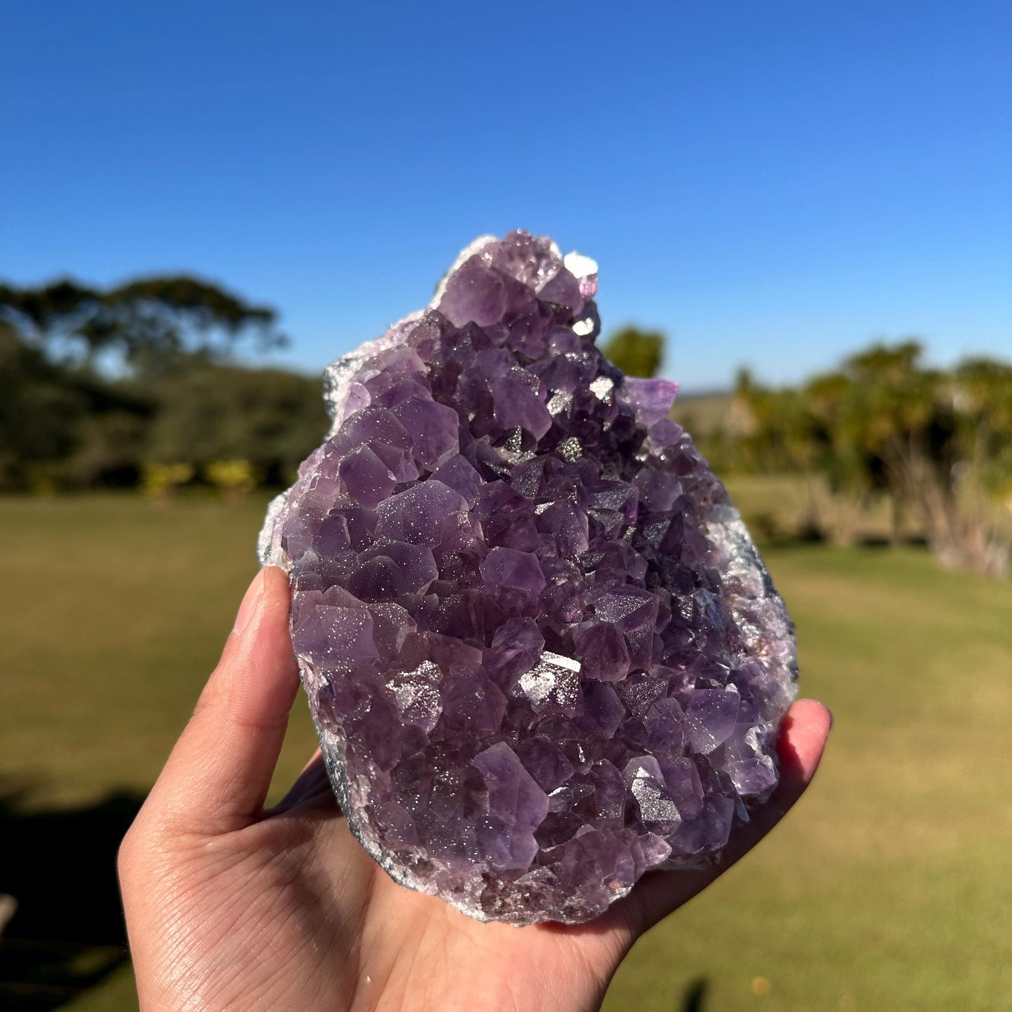 Brazilian Sugar Amethyst Druzy Specimen, Sparkly Purple Raw Crystal, Natural Amethyst Display Stone One of a Kind