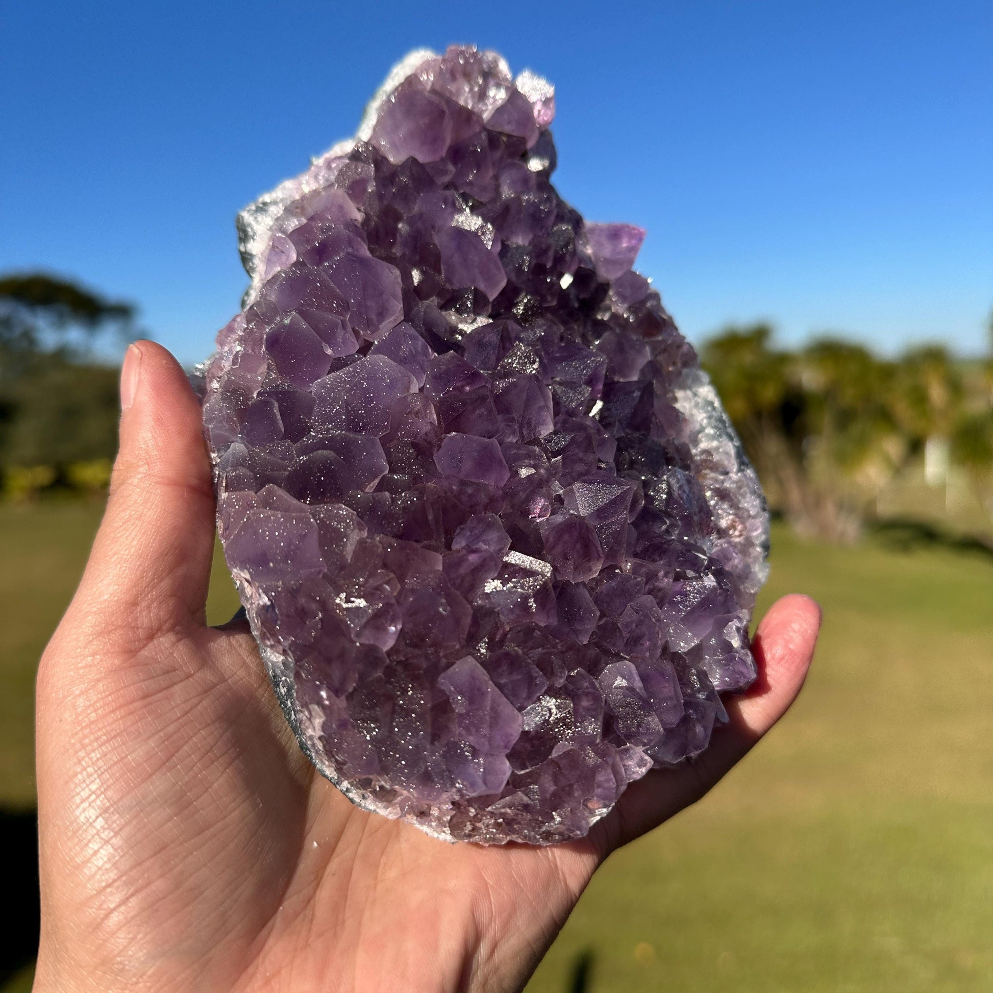 Brazilian Sugar Amethyst Druzy Specimen, Sparkly Purple Raw Crystal, Natural Amethyst Display Stone One of a Kind - view 9