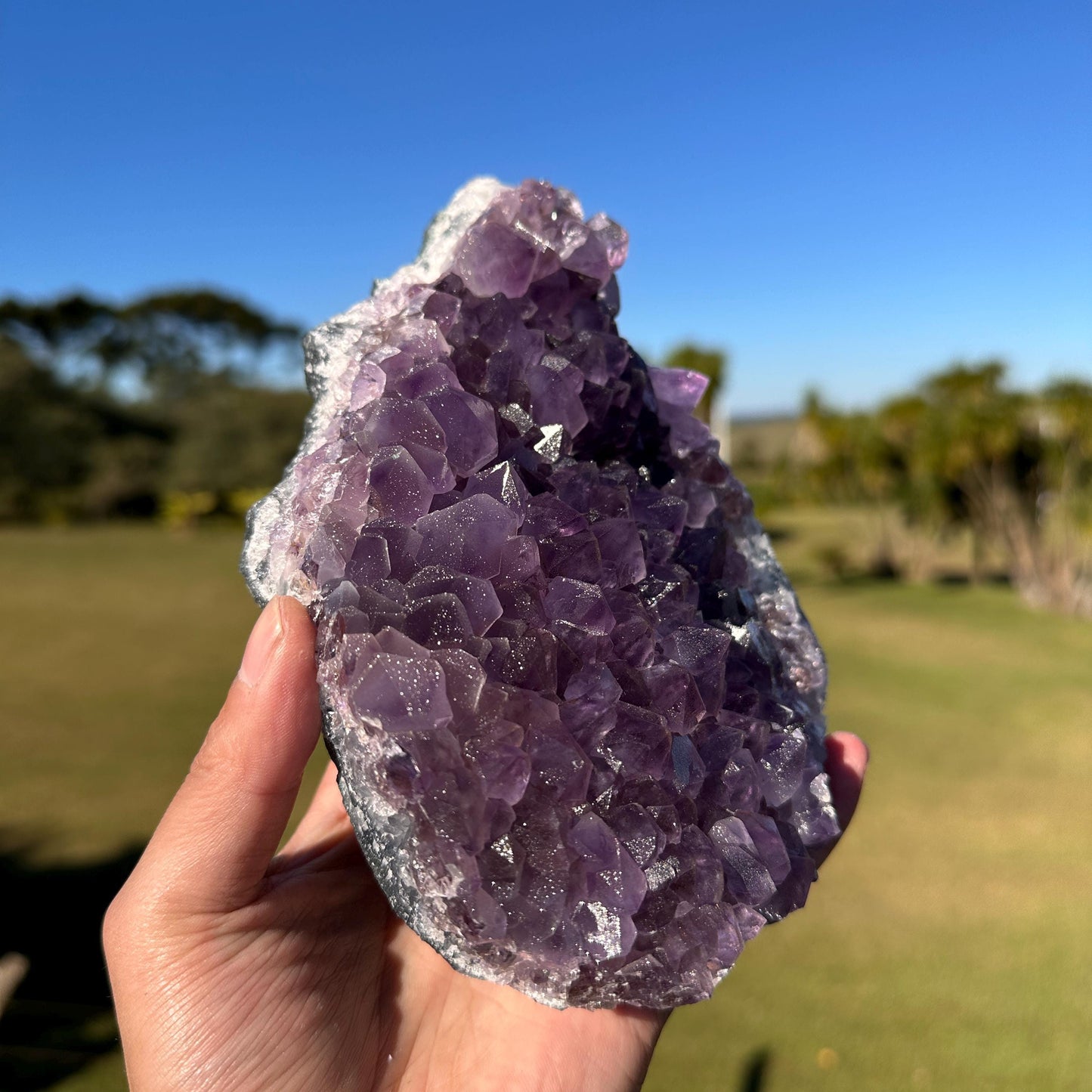 Brazilian Sugar Amethyst Druzy Specimen, Sparkly Purple Raw Crystal, Natural Amethyst Display Stone One of a Kind - view 8
