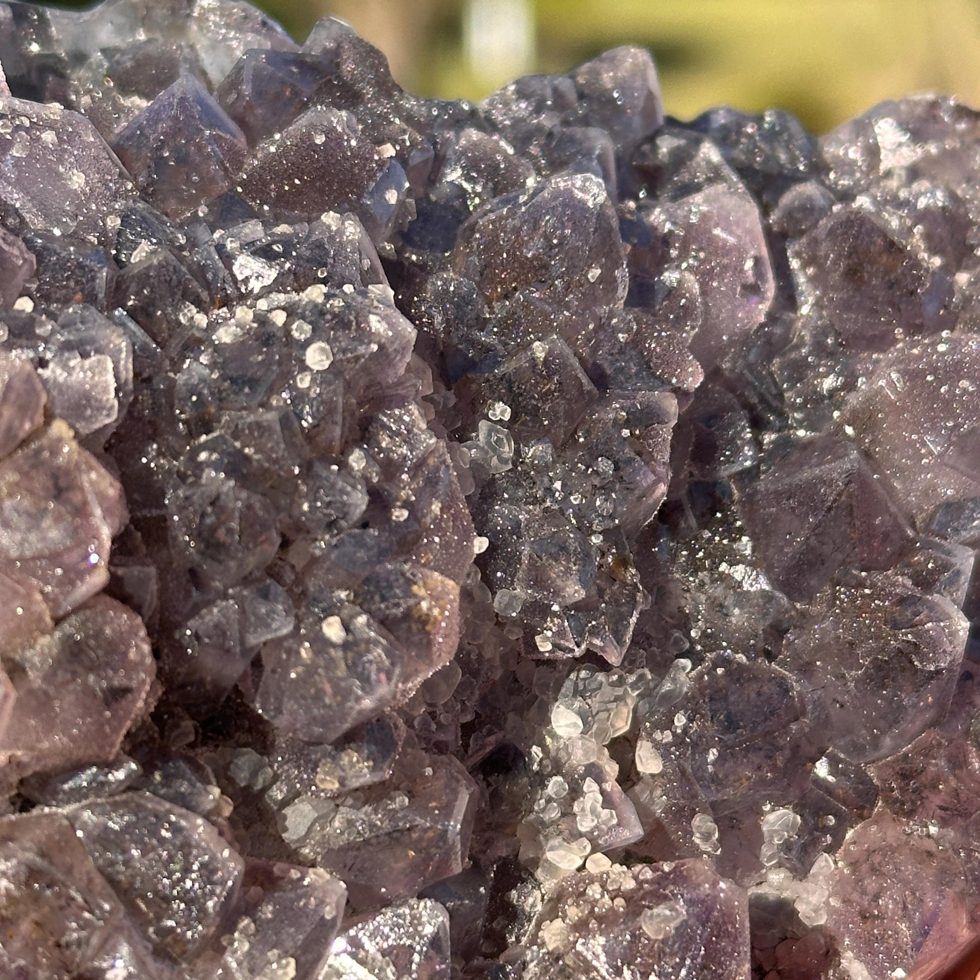 Brazilian Sugar Amethyst Rutilated Quartz Heart, Purple Druzy Crystal, One of a Kind Collector Specimen - view 7