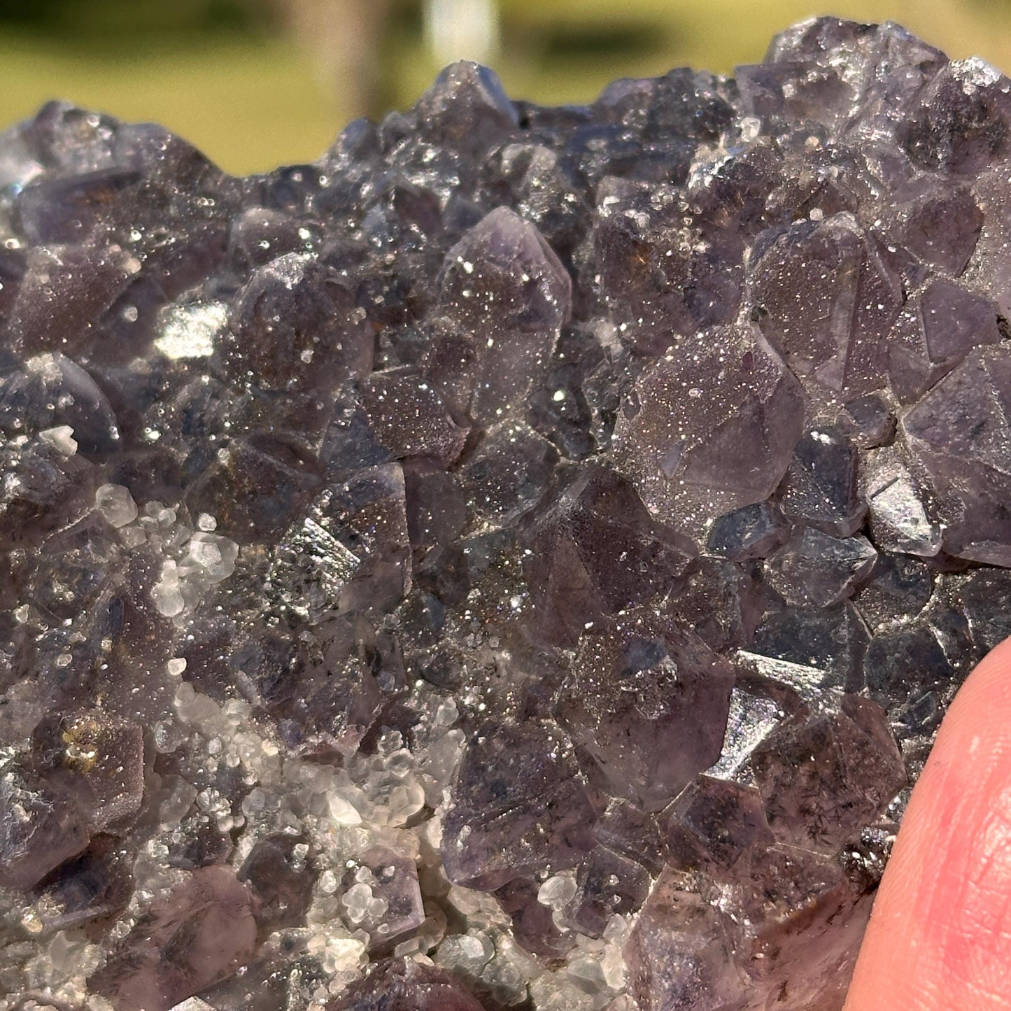 Brazilian Sugar Amethyst Rutilated Quartz Heart, Purple Druzy Crystal, One of a Kind Collector Specimen - view 5
