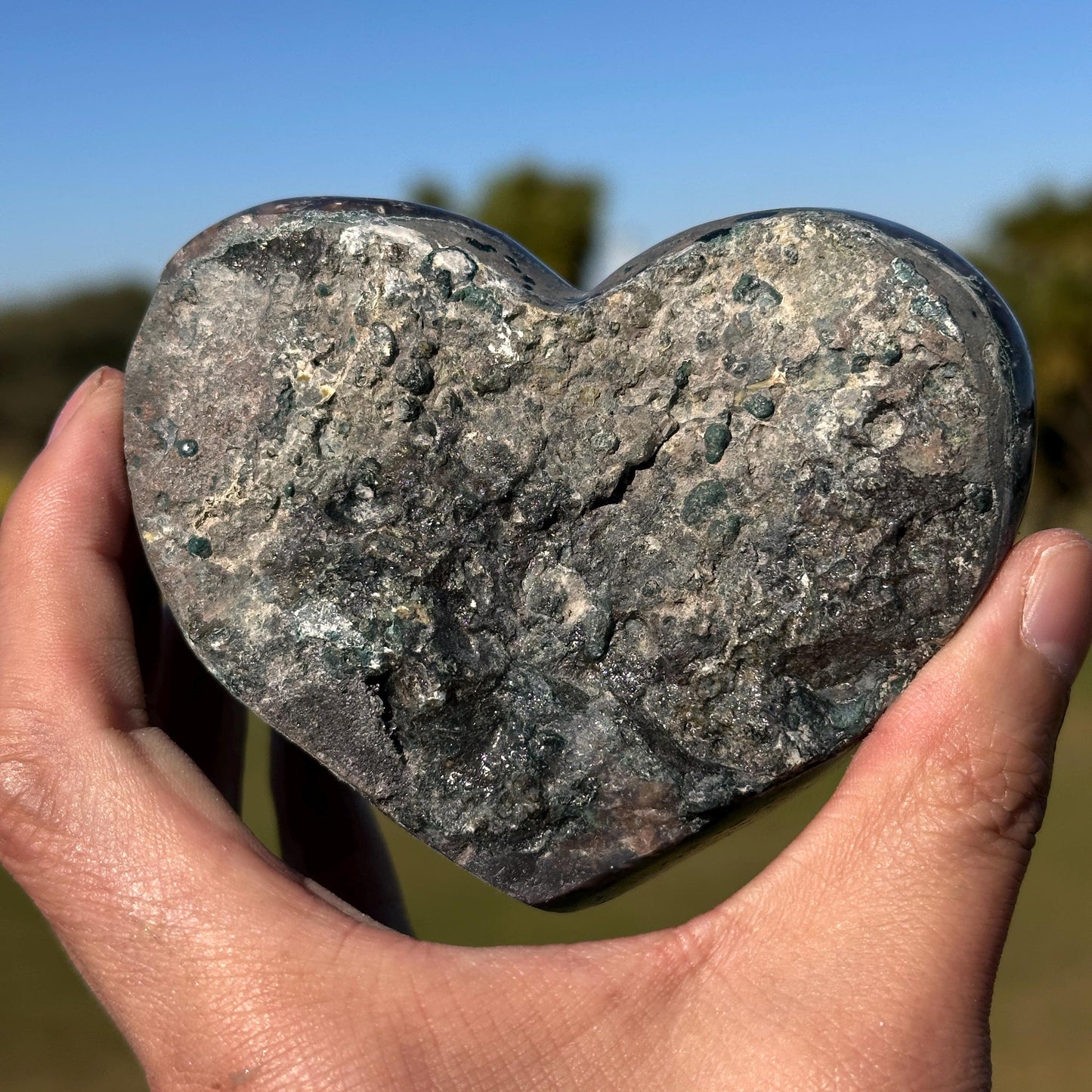 Brazilian Sugar Amethyst Rutilated Quartz Heart, Purple Druzy Crystal, One of a Kind Collector Specimen - view 8