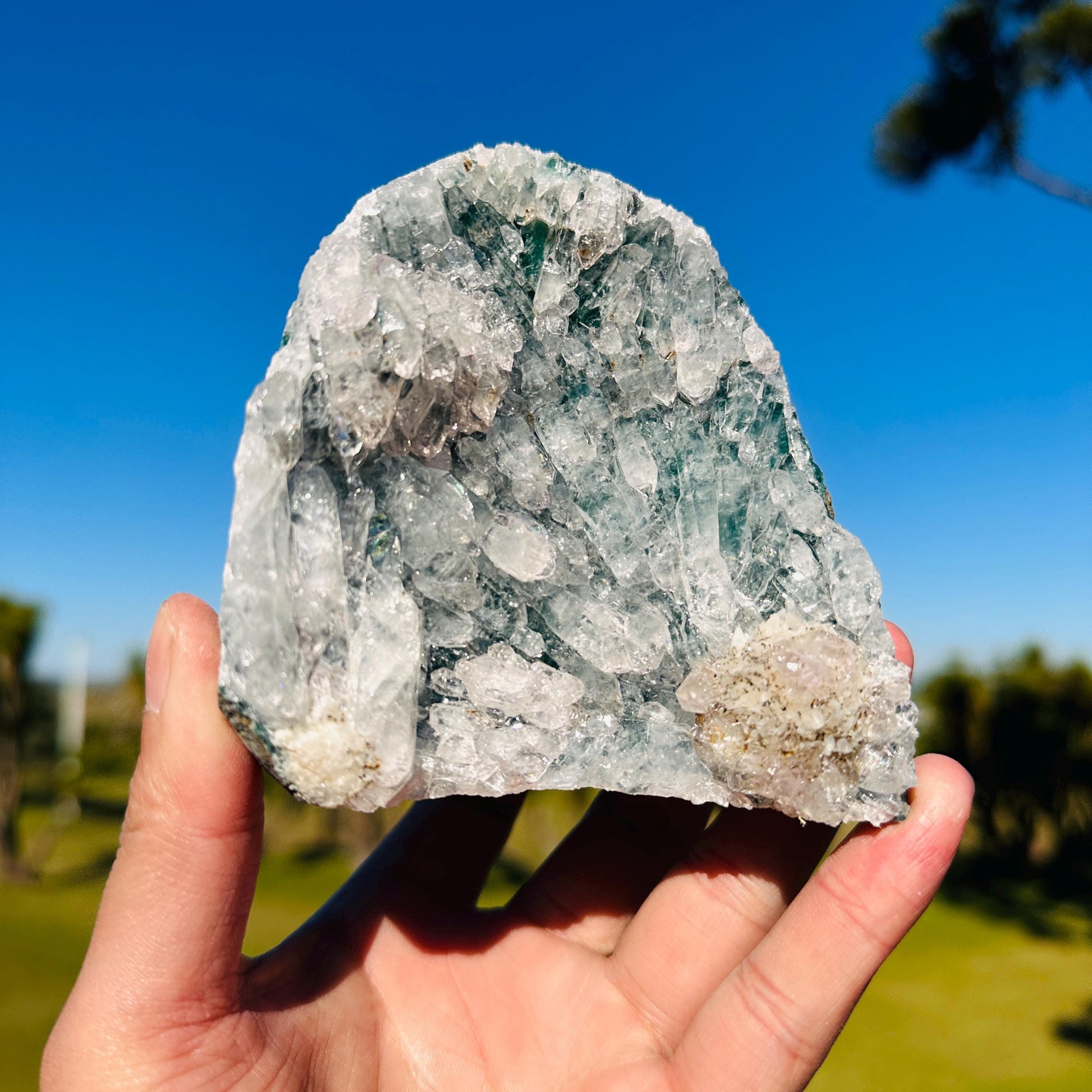 Brazilian Lodolite Quartz Raw Specimen, Scenic Garden Quartz Crystal, Natural Collector Stone Pick Exact A-B - view 6