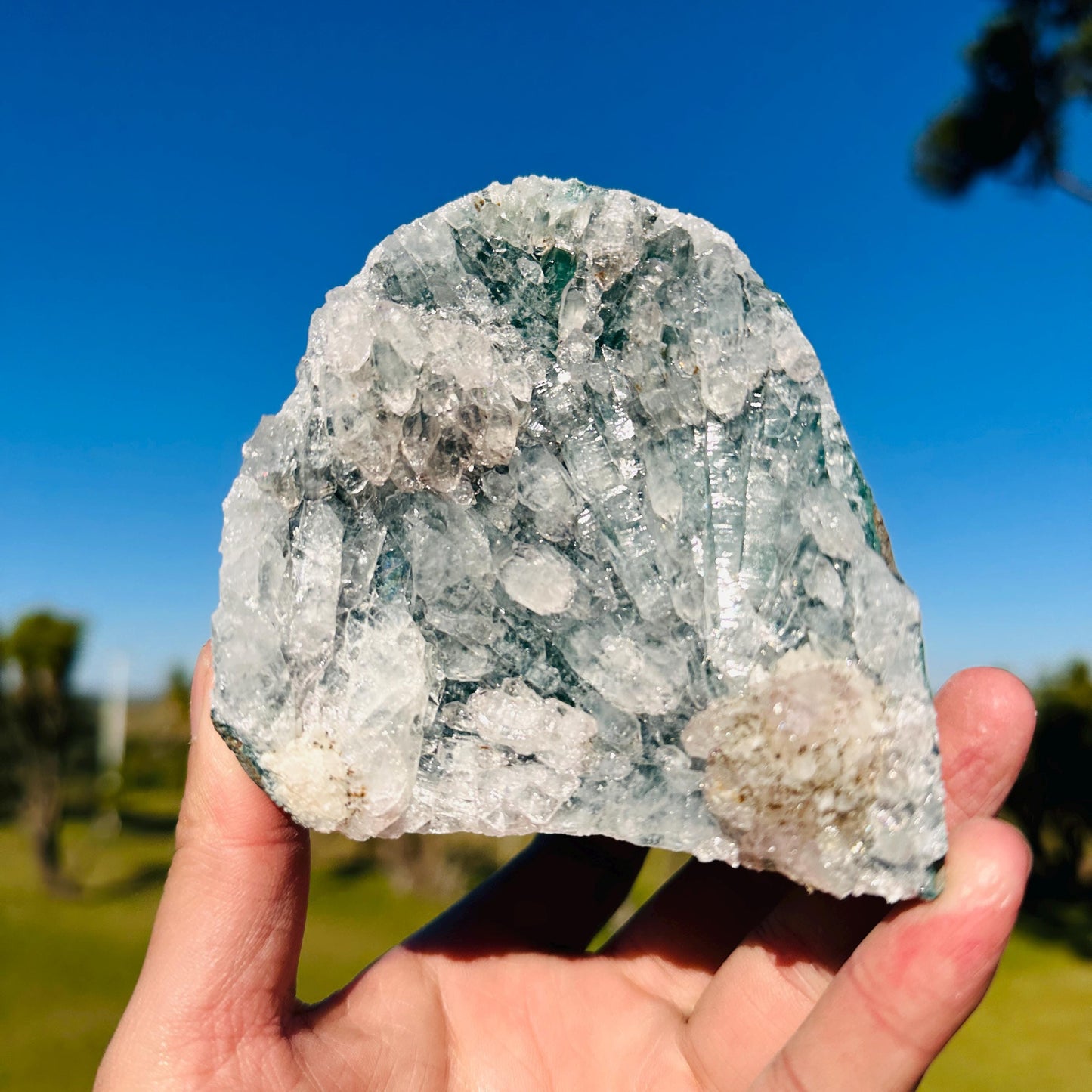 Brazilian Lodolite Quartz Raw Specimen, Scenic Garden Quartz Crystal, Natural Collector Stone Pick Exact A-B - view 2