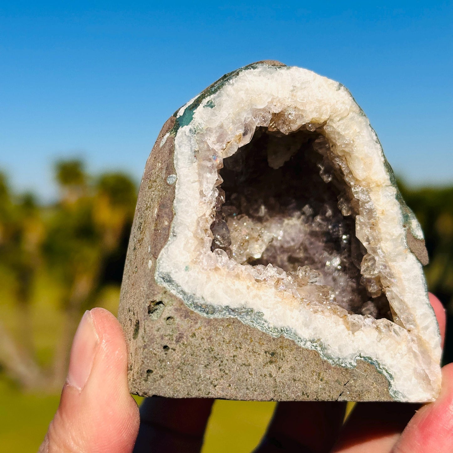 Brazilian Citrine Geode Cave, Small Yellow Quartz Druzy Crystal, Natural Sparkly Display Stone Pick Exact A-B