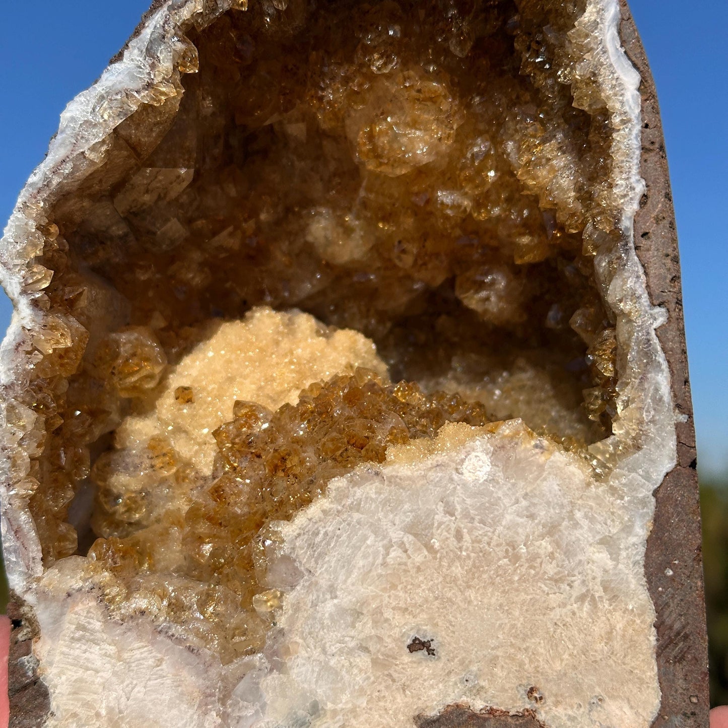 Brazilian Citrine Geode Cave, Golden Yellow Quartz Druzy Crystal, One of a Kind Natural Display Specimen - view 5