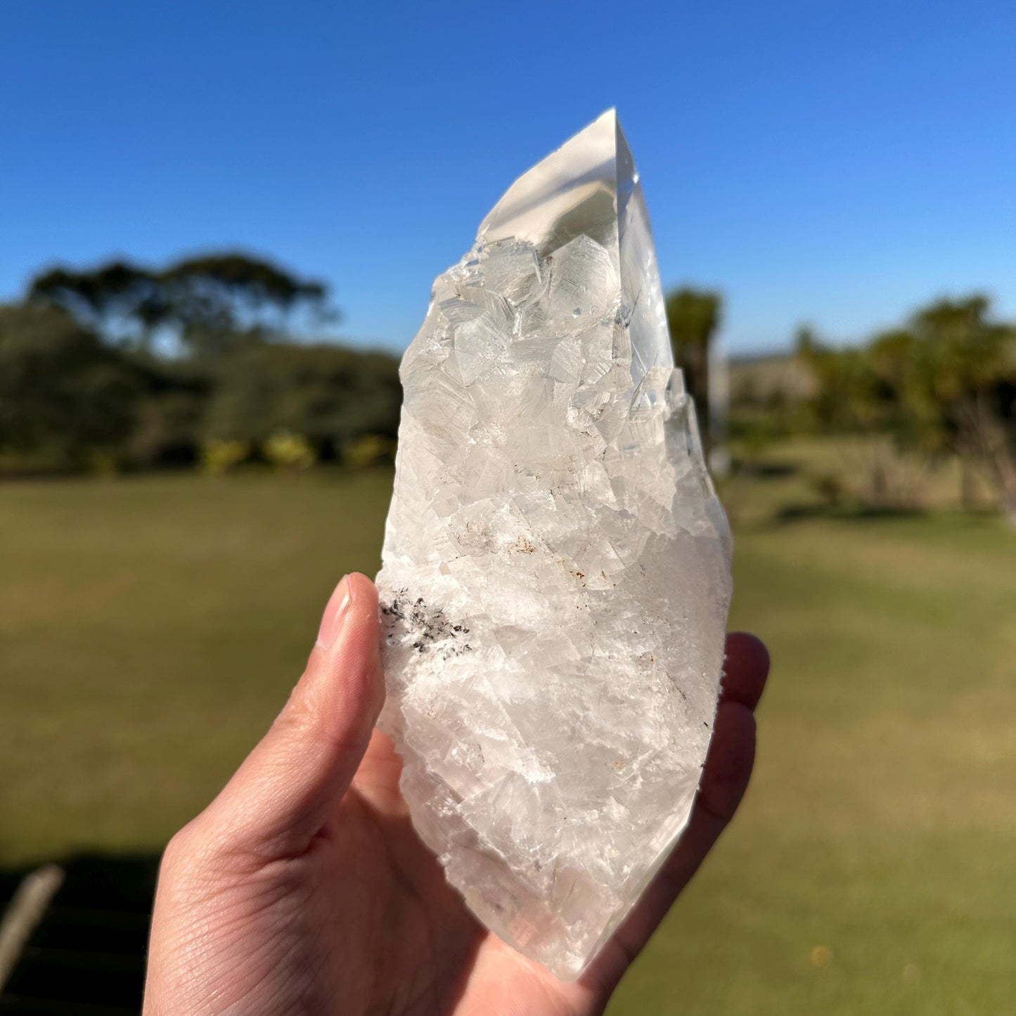 High Quality Brazilian Calcite Crystal, Clear White Calcite Point Specimen, Natural Collector Mineral Decor