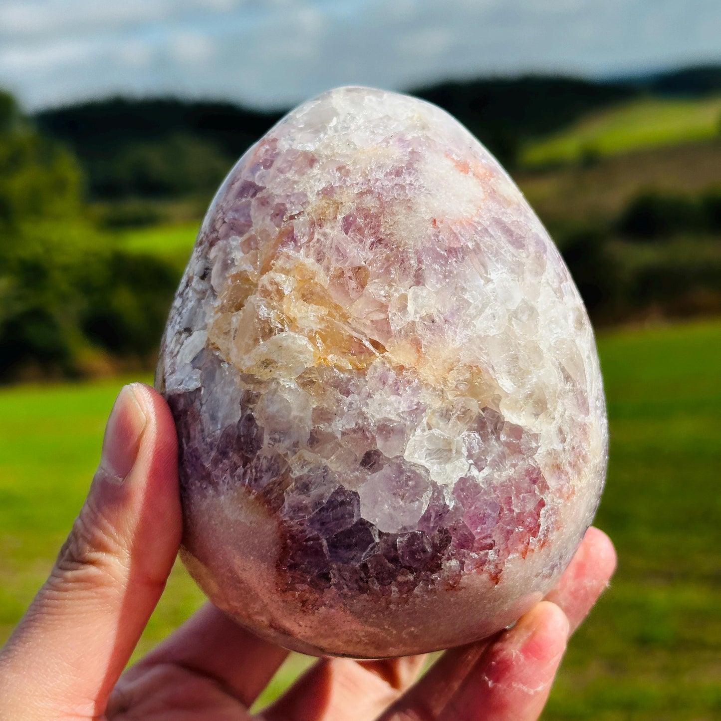 High Quality Brazilian Pink Amethyst Dragon Egg, Pink Purple Amethyst Crystal Egg, Exact Specimen, One of a Kind Mineral Decor