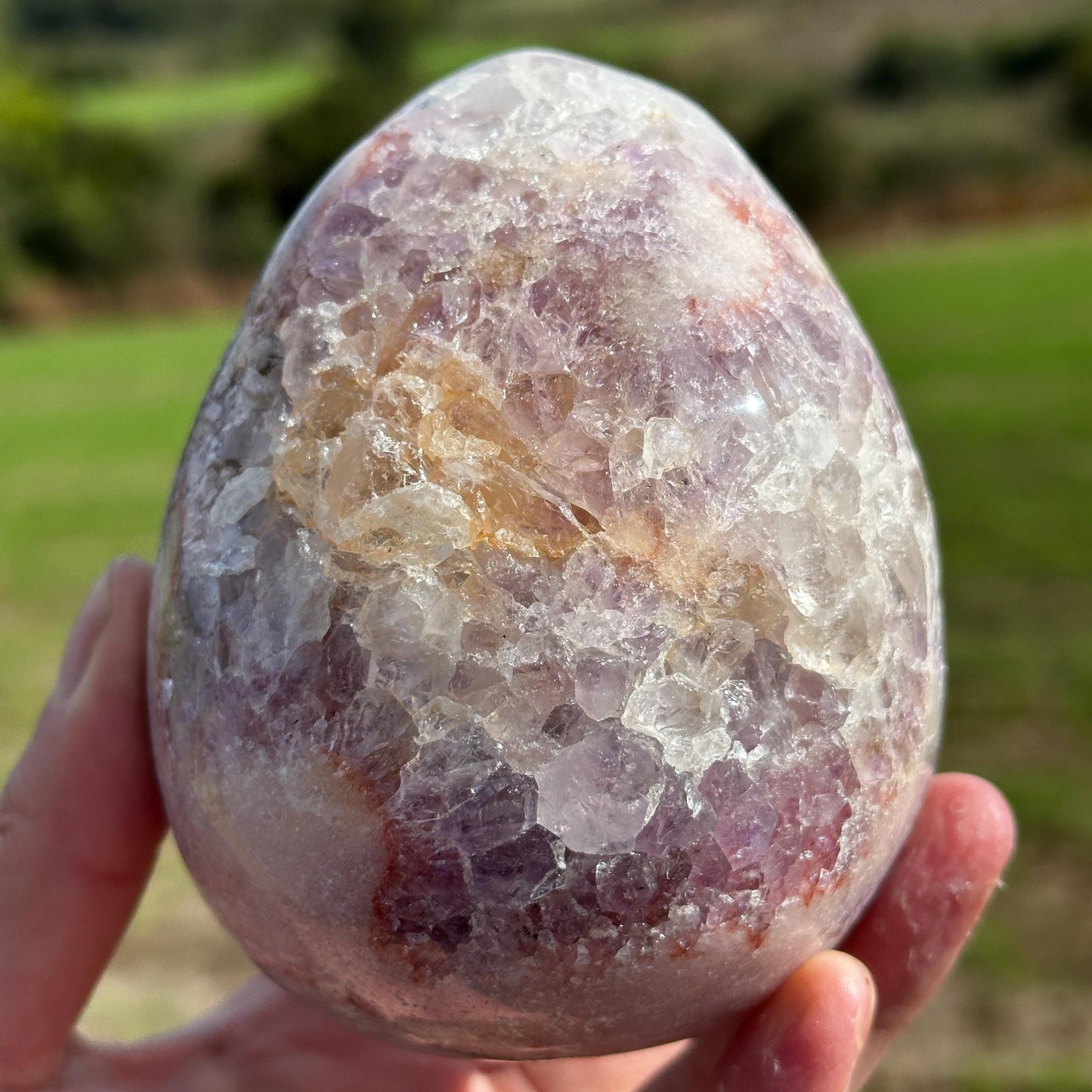 High Quality Brazilian Pink Amethyst Dragon Egg, Pink Purple Amethyst Crystal Egg, Exact Specimen, One of a Kind Mineral Decor