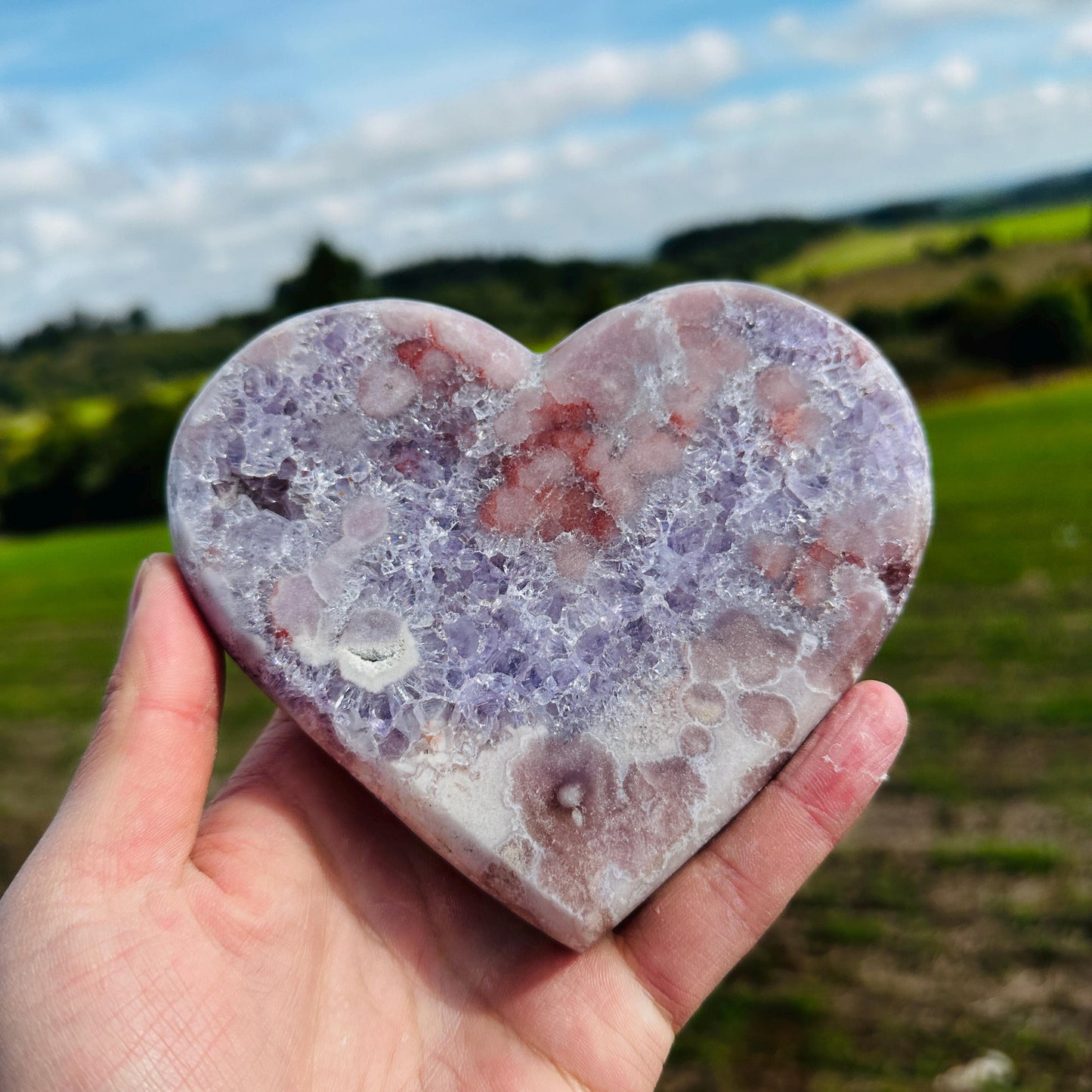 High Quality Brazilian Pink Amethyst Heart, Pink Purple Amethyst Crystal, One of a Kind Heart Specimen
