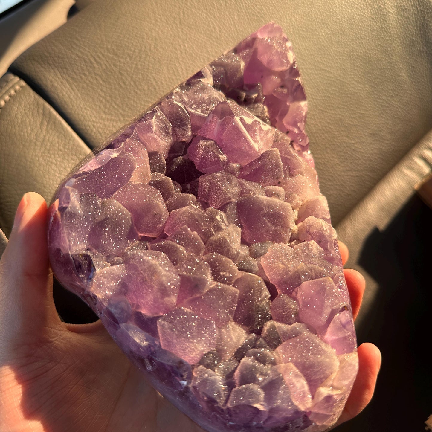 High Quality Brazilian Sugar Amethyst Freeform, Lavender Purple Amethyst Crystal, One of a Kind Collector Specimen - view 3