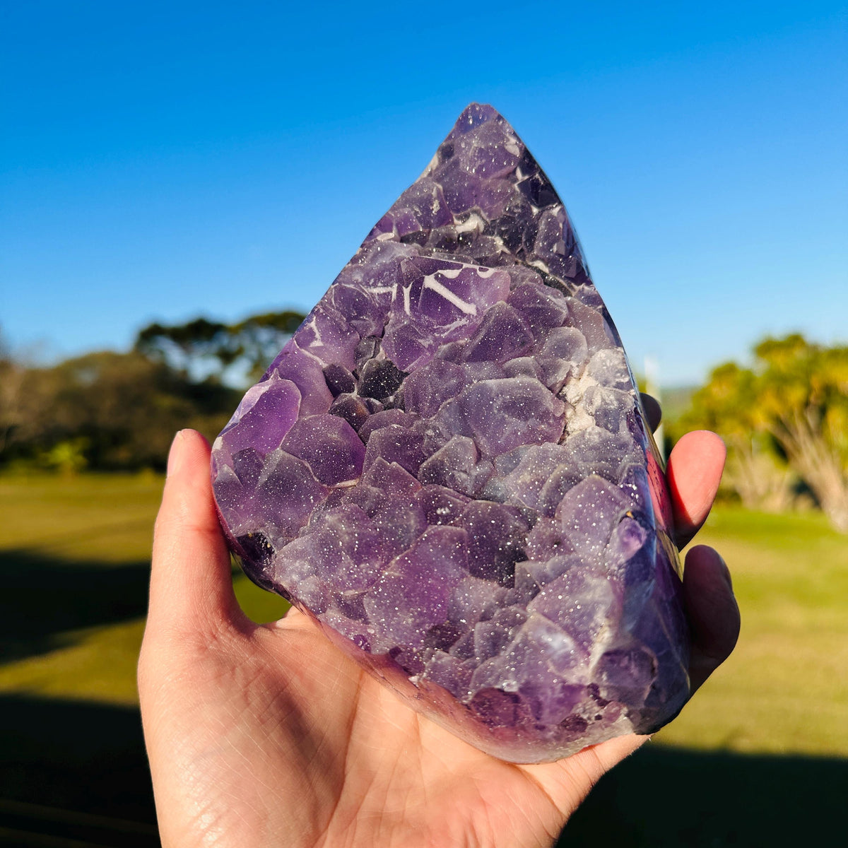 High Quality Brazilian Sugar Amethyst Freeform, Lavender Purple Amethyst Crystal, One of a Kind Collector Specimen - view 1