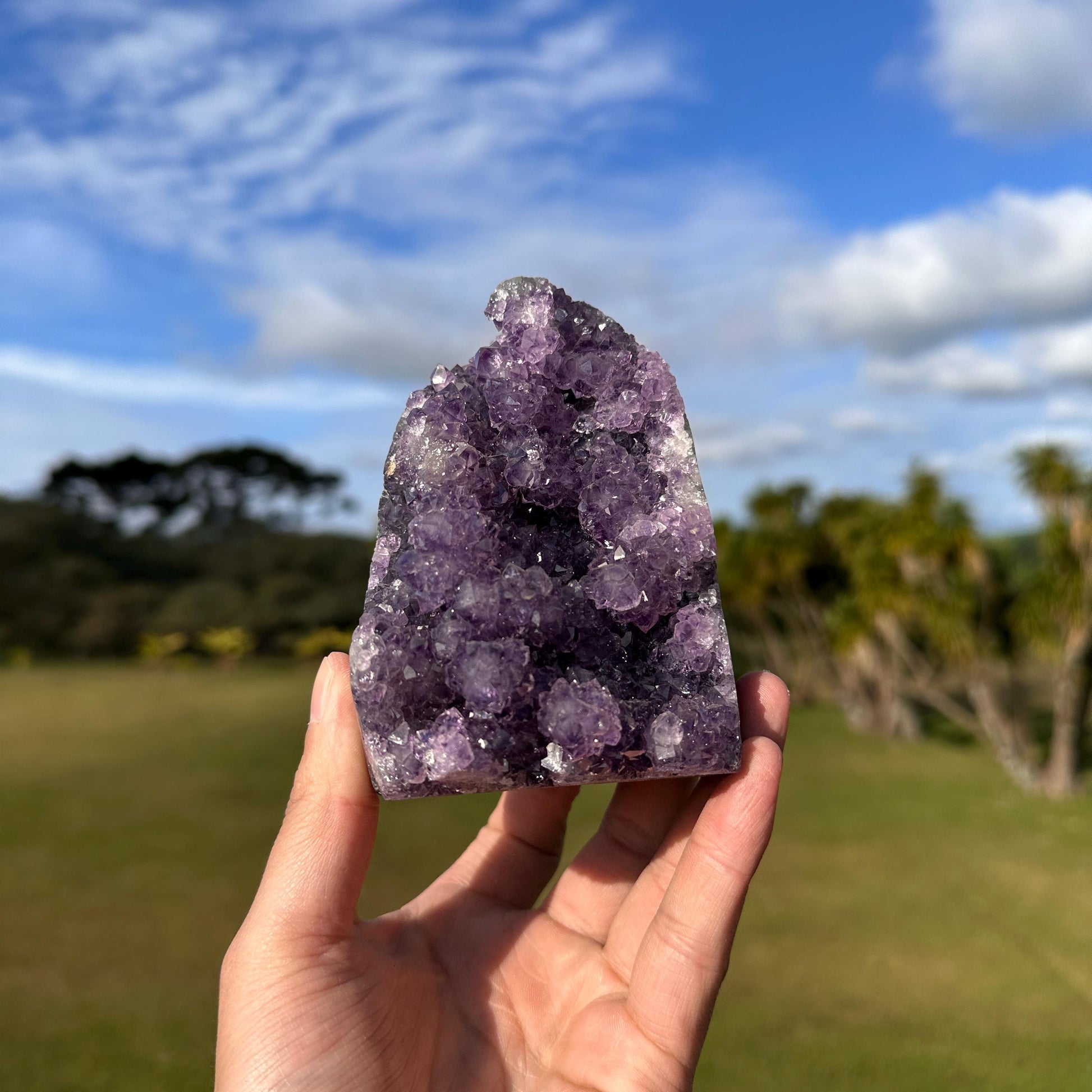 Brazilian Amethyst Freeform, Lavender Purple Amethyst Cluster, Flower-Like Crystal Formation, One of a Kind Specimen - view 3