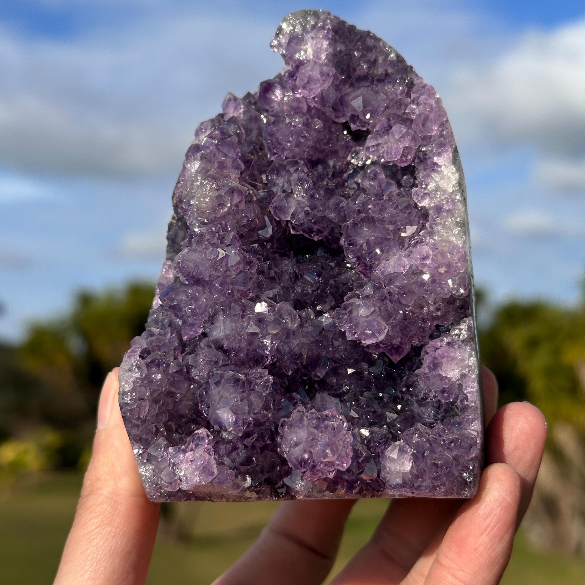Brazilian Amethyst Freeform, Lavender Purple Amethyst Cluster, Flower-Like Crystal Formation, One of a Kind Specimen - view 1