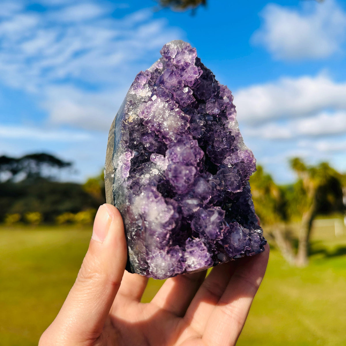 Brazilian Amethyst Freeform, Lavender Purple Amethyst Cluster, Flower-Like Crystal Formation, One of a Kind Specimen - view 7