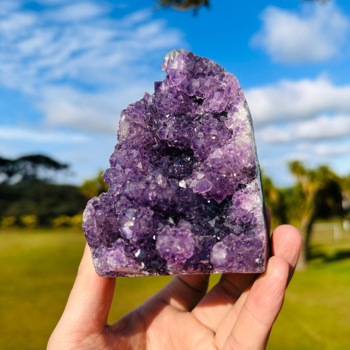 Brazilian Amethyst Freeform, Lavender Purple Amethyst Cluster, Flower-Like Crystal Formation, One of a Kind Specimen - view 6