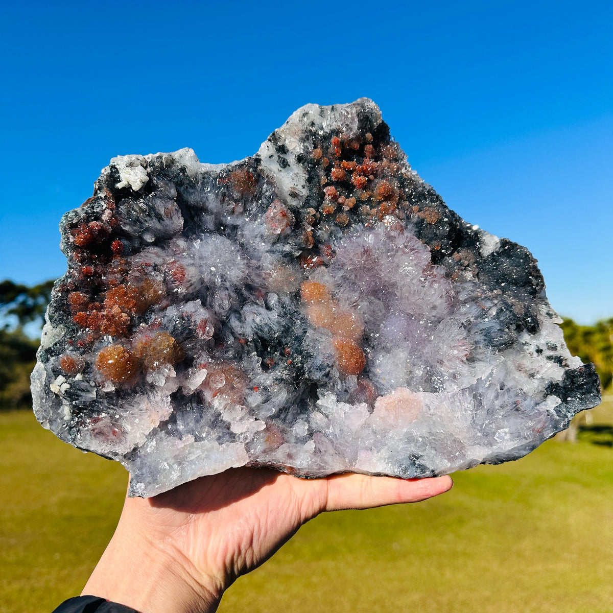 Rare Brazilian Phantom Quartz Cluster, Multicolor Included Quartz, Natural Raw Crystal, One of a Kind Collector Specimen - view 1