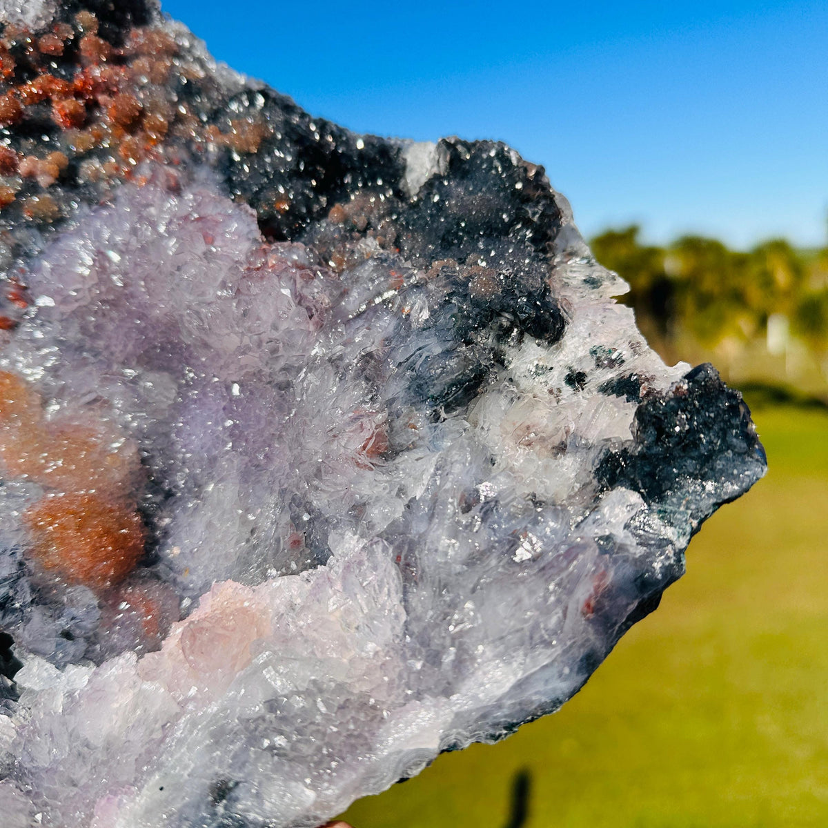Rare Brazilian Phantom Quartz Cluster, Multicolor Included Quartz, Natural Raw Crystal, One of a Kind Collector Specimen - view 5
