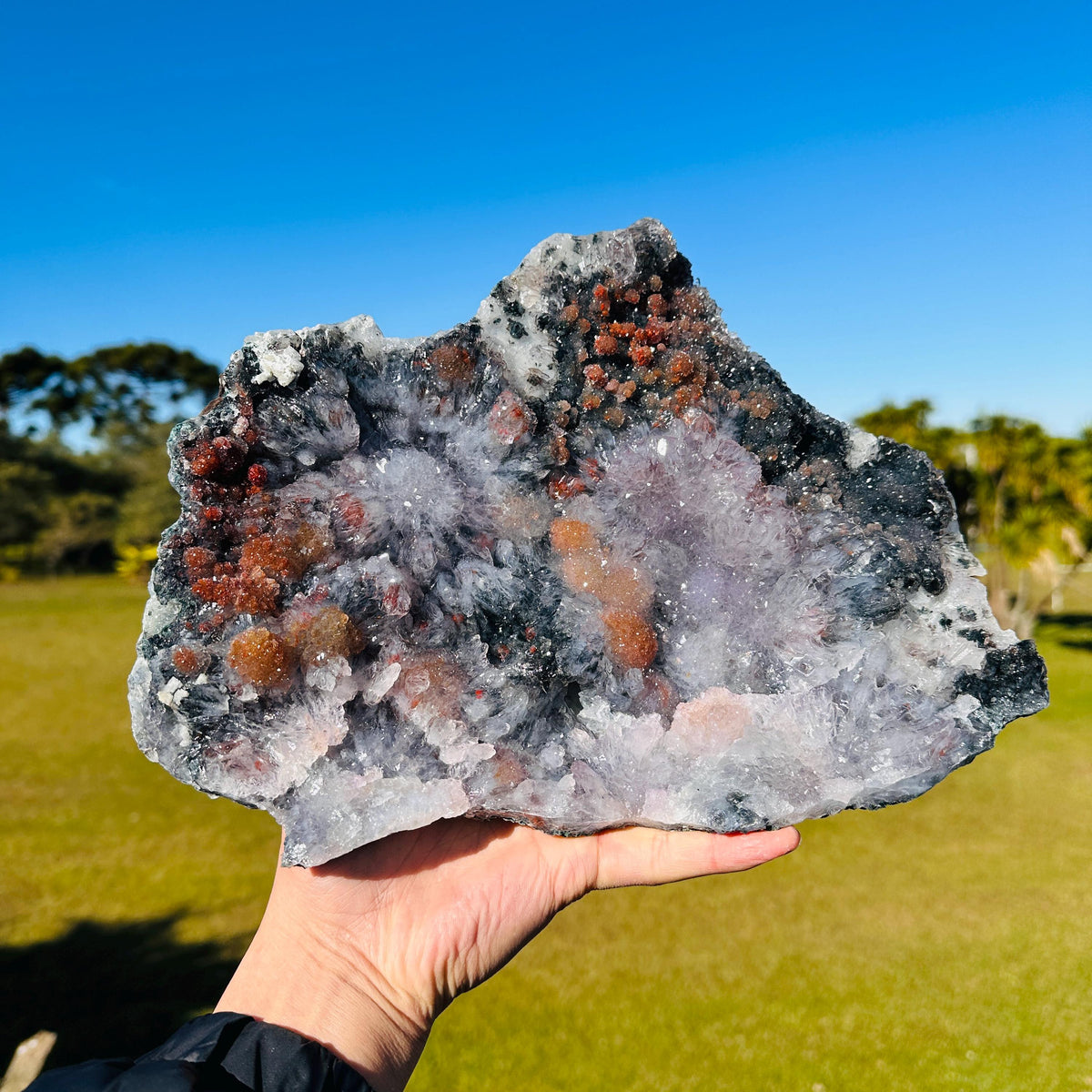 Rare Brazilian Phantom Quartz Cluster, Multicolor Included Quartz, Natural Raw Crystal, One of a Kind Collector Specimen - view 6