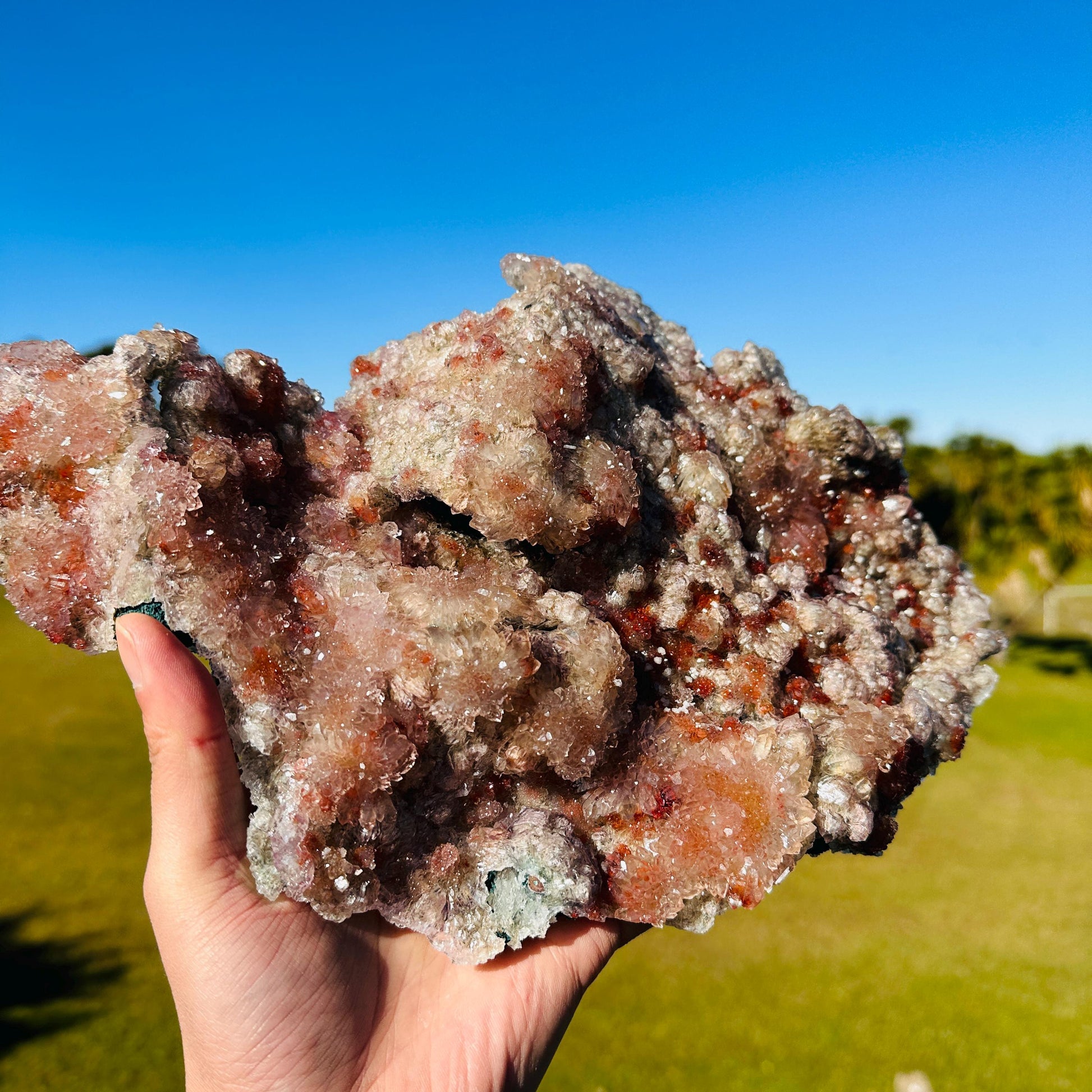 Rare Brazilian Red Included Quartz Cluster, Natural Red Phantom Style Crystal, Raw One of a Kind Collector Specimen - view 2