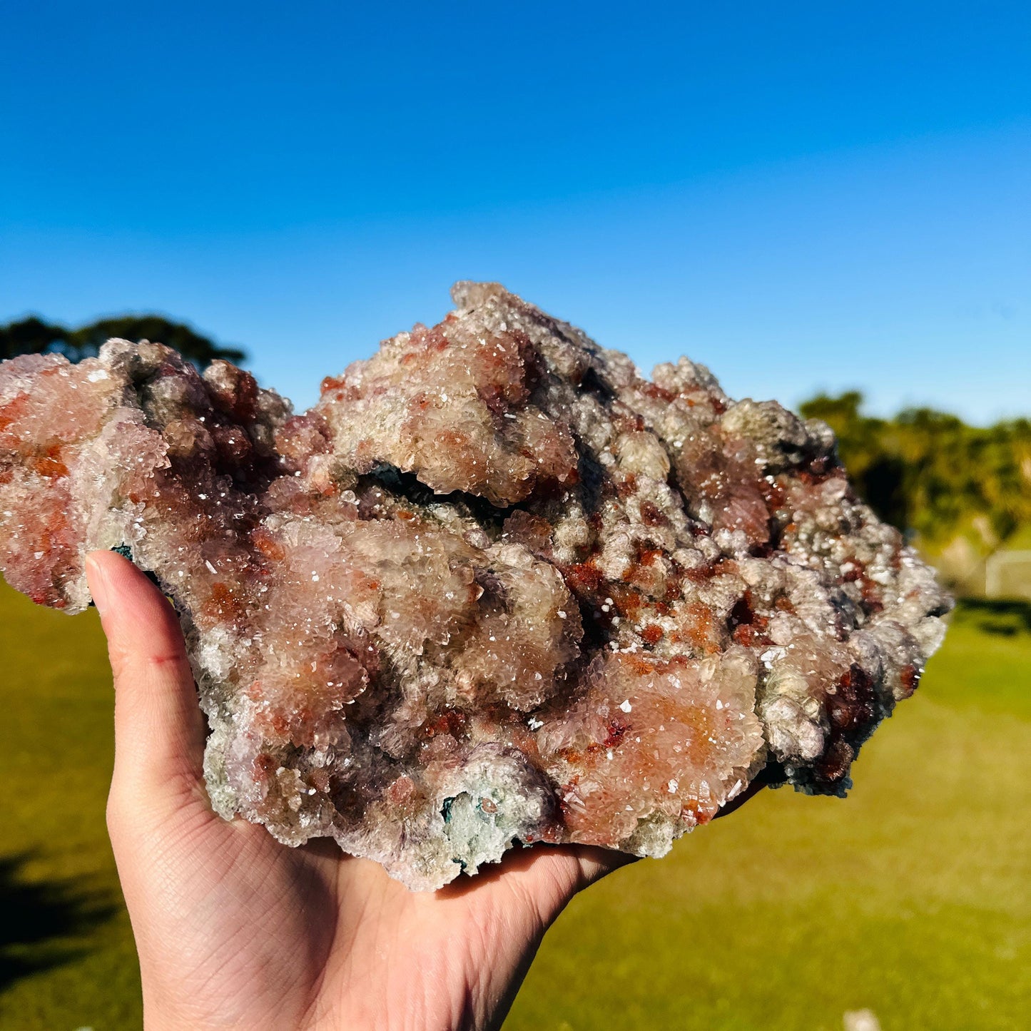 Rare Brazilian Red Included Quartz Cluster, Natural Red Phantom Style Crystal, Raw One of a Kind Collector Specimen - view 3