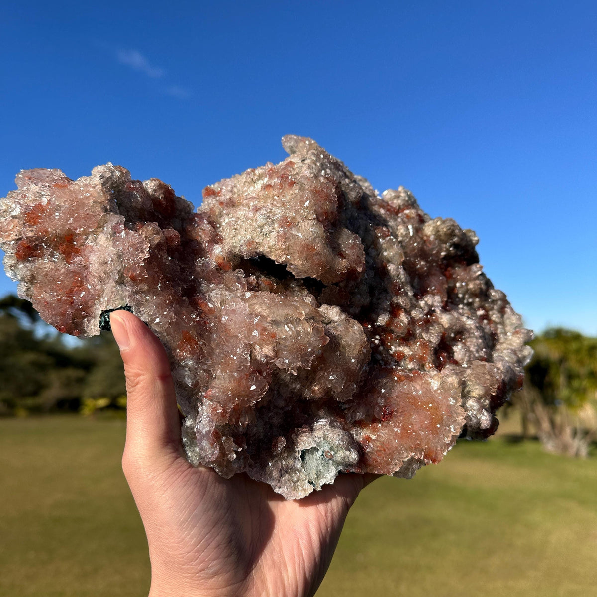 Rare Brazilian Red Included Quartz Cluster, Natural Red Phantom Style Crystal, Raw One of a Kind Collector Specimen - view 7