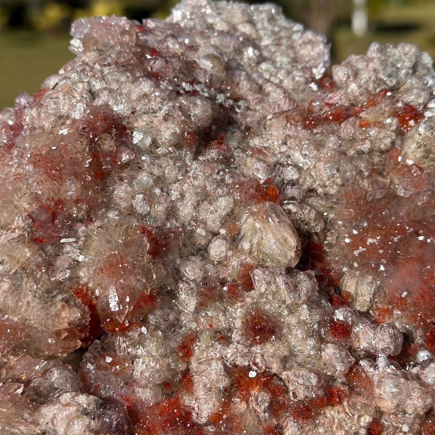 Rare Brazilian Red Included Quartz Cluster, Natural Red Phantom Style Crystal, Raw One of a Kind Collector Specimen - view 9