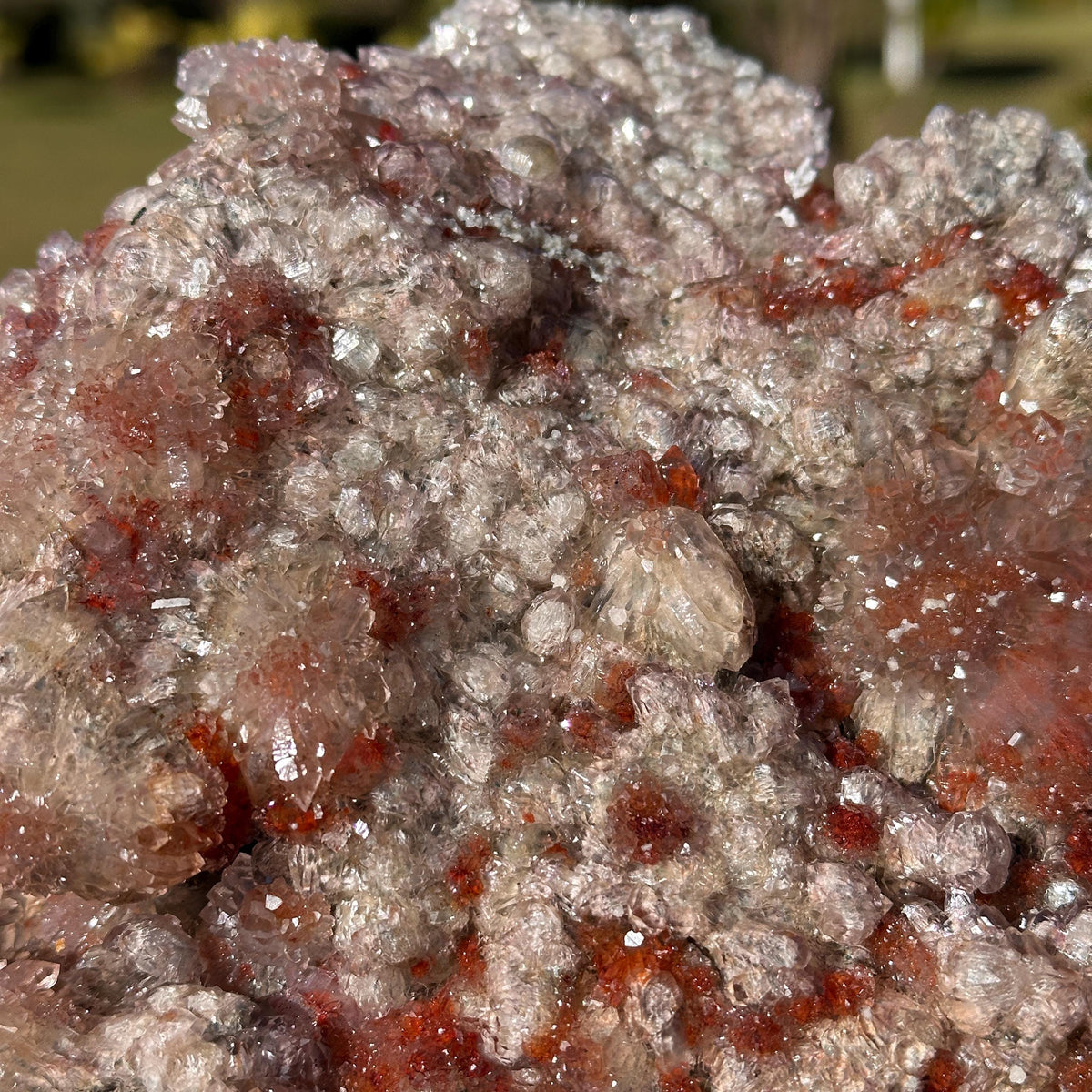 Rare Brazilian Red Included Quartz Cluster, Natural Red Phantom Style Crystal, Raw One of a Kind Collector Specimen - view 9