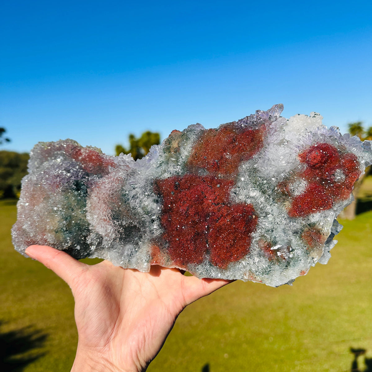 Rare Brazilian Included Quartz Raw Specimen, Fish-Shaped Multicolor Crystal Cluster, One of a Kind Collector Stone - view 2