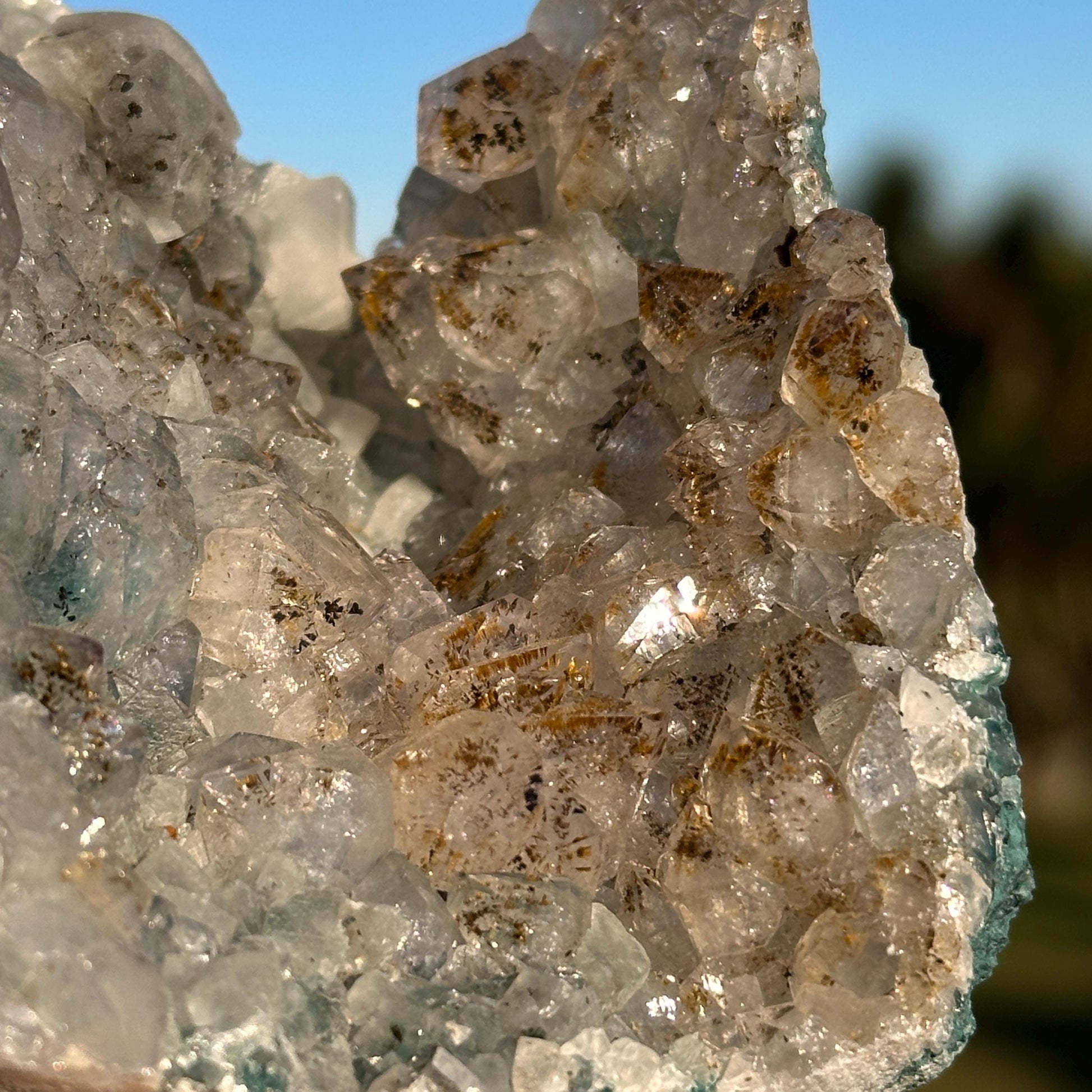 Rare Brazilian Phantom Quartz Cluster with Amethyst and Rutile Inclusions, Natural Raw Crystal, One of a Kind Specimen - view 8