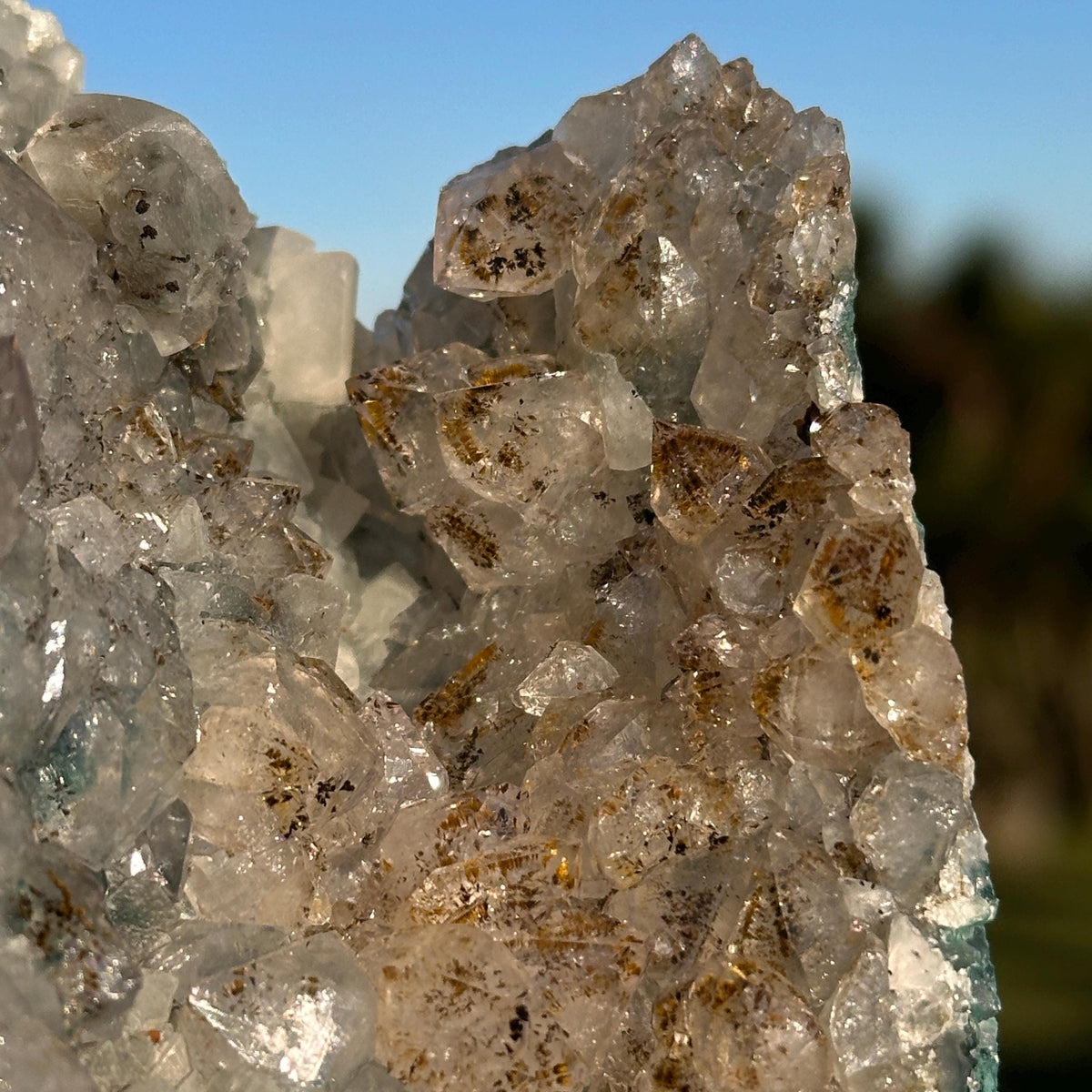 Rare Brazilian Phantom Quartz Cluster with Amethyst and Rutile Inclusions, Natural Raw Crystal, One of a Kind Specimen - view 7