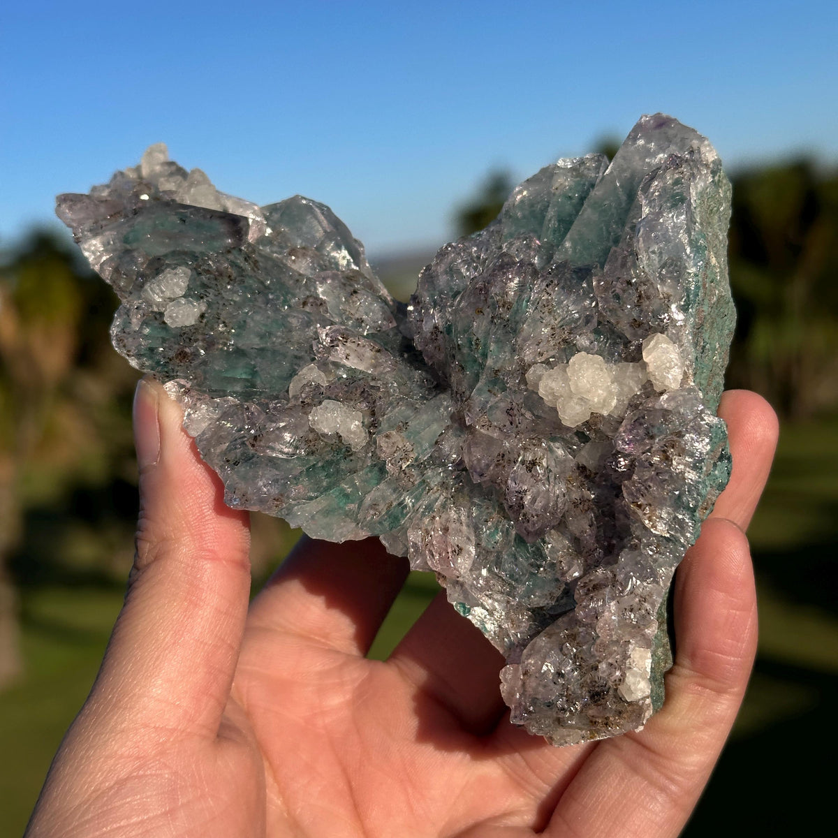 Rare Brazilian Green Phantom Quartz Cluster, Natural Included Quartz Raw Crystal, One of a Kind Mineral Specimen, Exact Piece - view 3