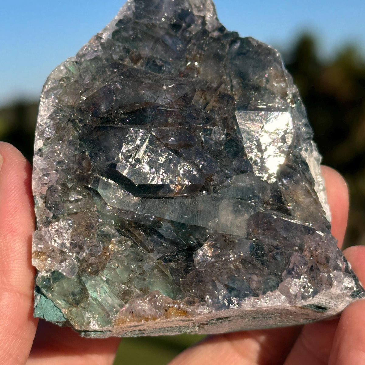 Rare Brazilian Green Phantom Quartz with Rutile Inclusions, Natural Raw Crystal Cluster, One of a Kind Mineral Specimen, Exact Piece - view 8
