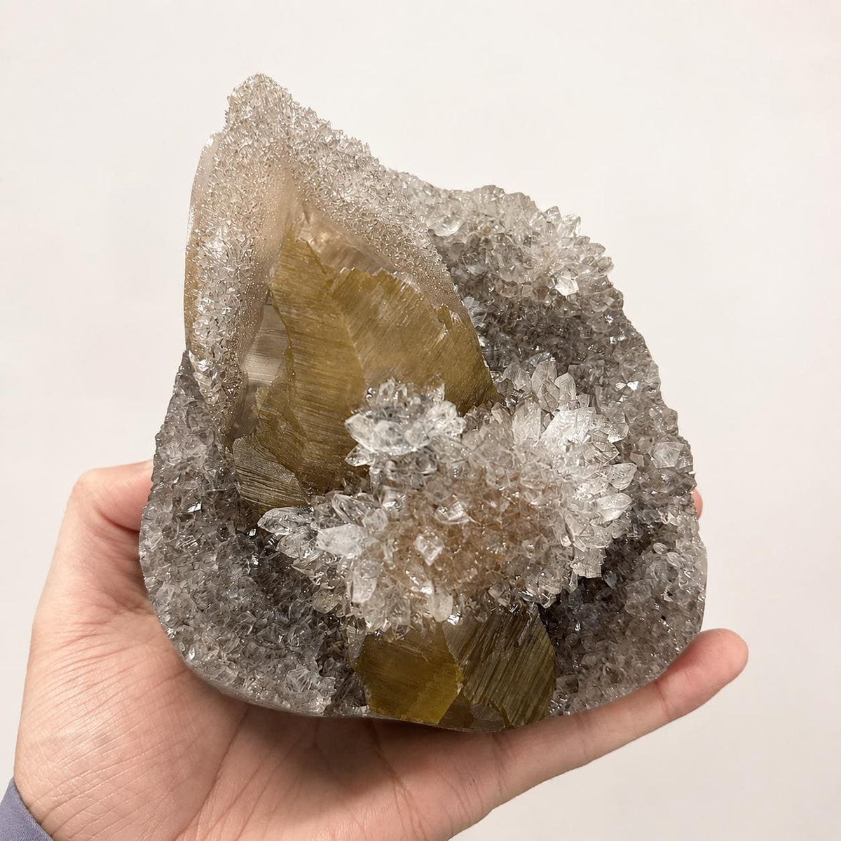 Rare Uruguayan Amethyst with Deep Yellow Calcite, Secondary Amethyst Crystal Growth, Museum Grade Mineral Specimen, Exact Piece - view 6