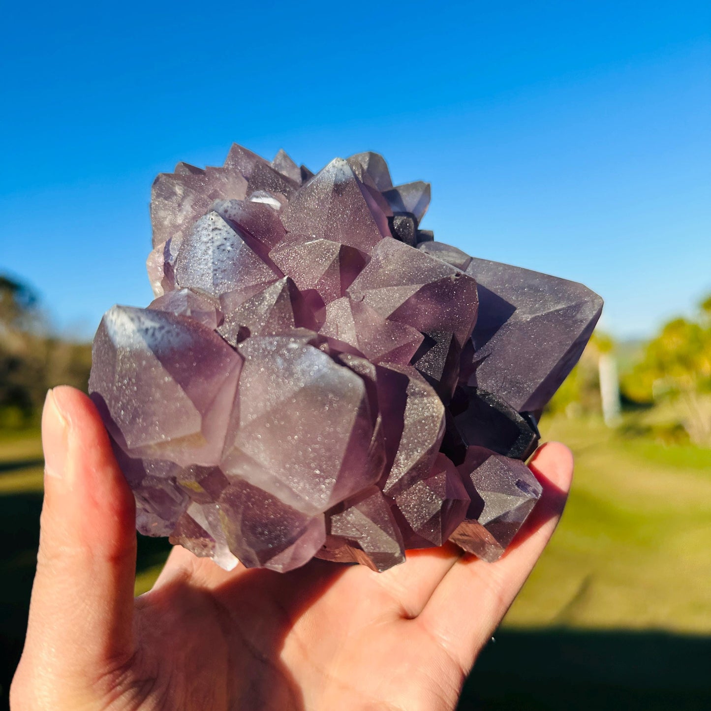 Rare Brazilian Lavender Sugar Amethyst with Blue Inclusions, Natural Raw Crystal Cluster, Choose Exact Specimen A or B - view 6