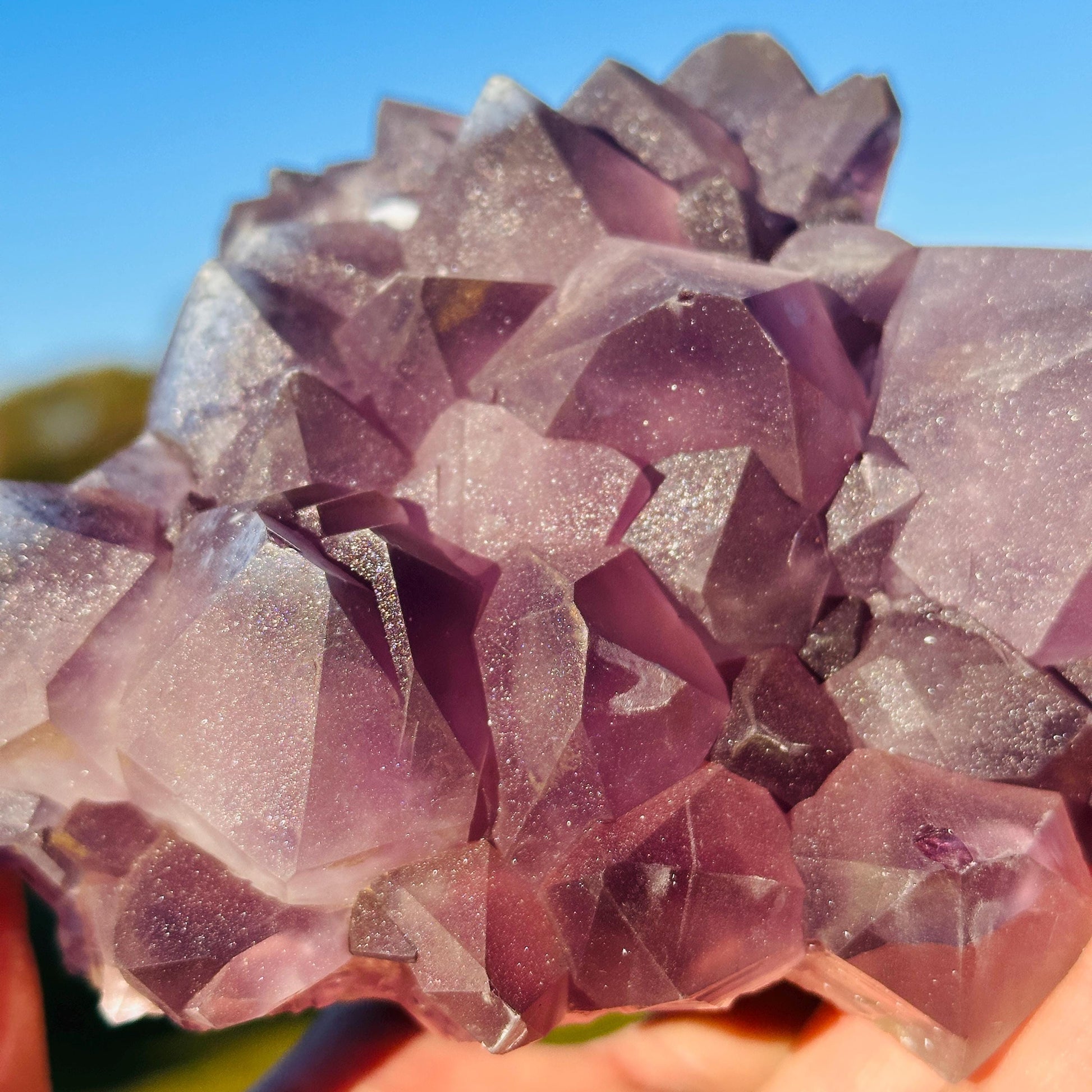 Rare Brazilian Lavender Sugar Amethyst with Blue Inclusions, Natural Raw Crystal Cluster, Choose Exact Specimen A or B - view 1