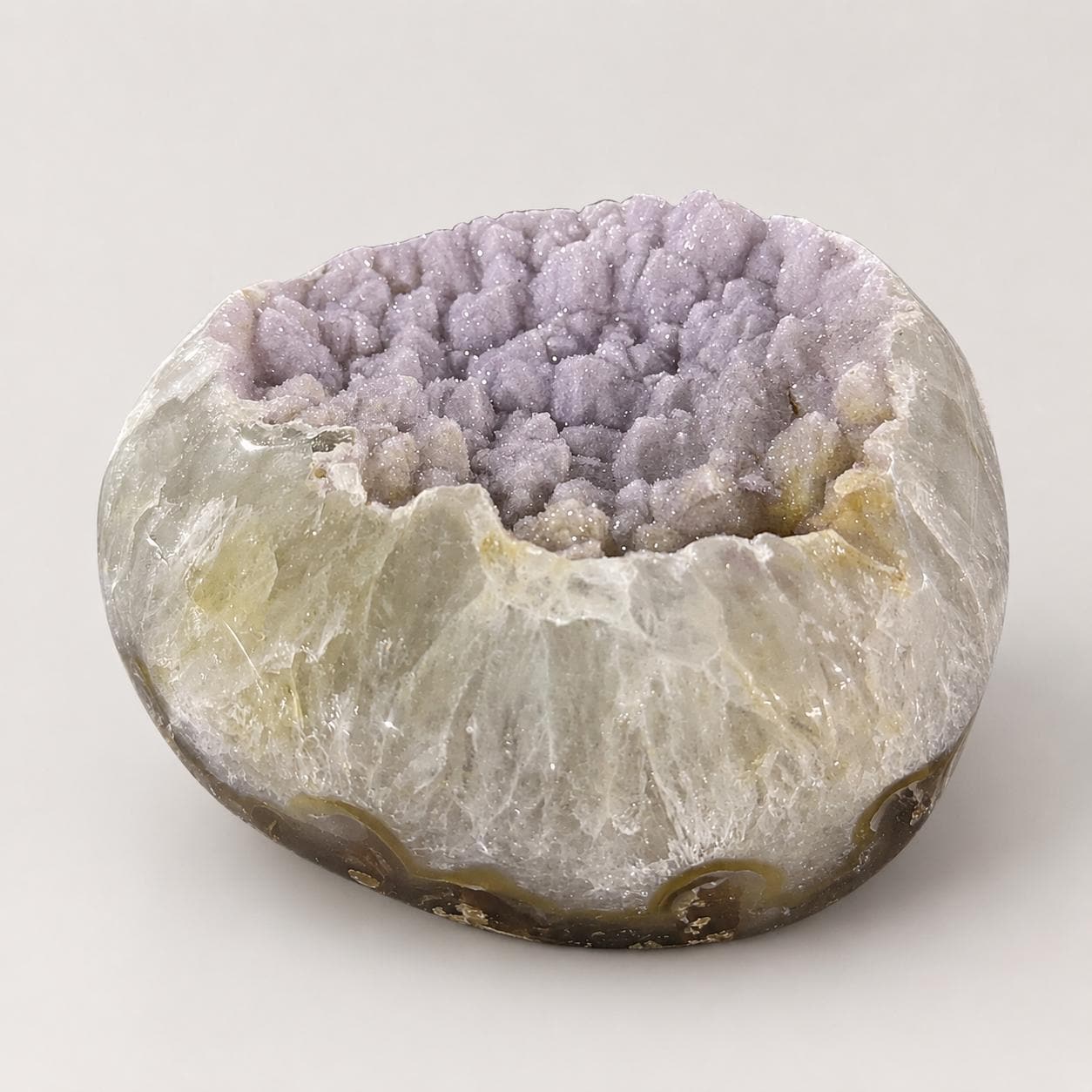 Brazilian Pink Sugar Agate Druzy Display, Large Polished Round Crystal, Natural Agate Geode Decor, Exact Piece - view 5