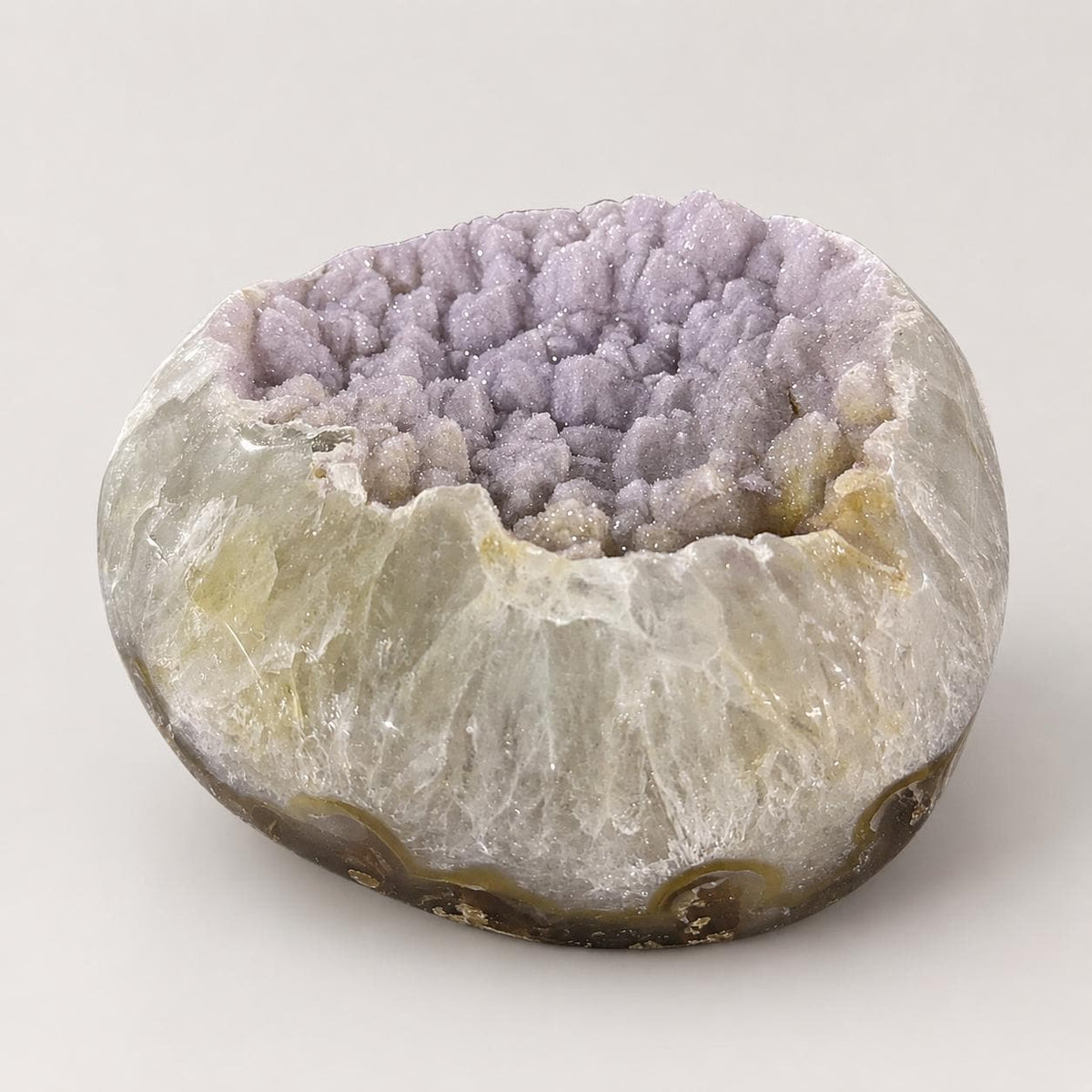 Brazilian Pink Sugar Agate Druzy Display, Large Polished Round Crystal, Natural Agate Geode Decor, Exact Piece - view 5