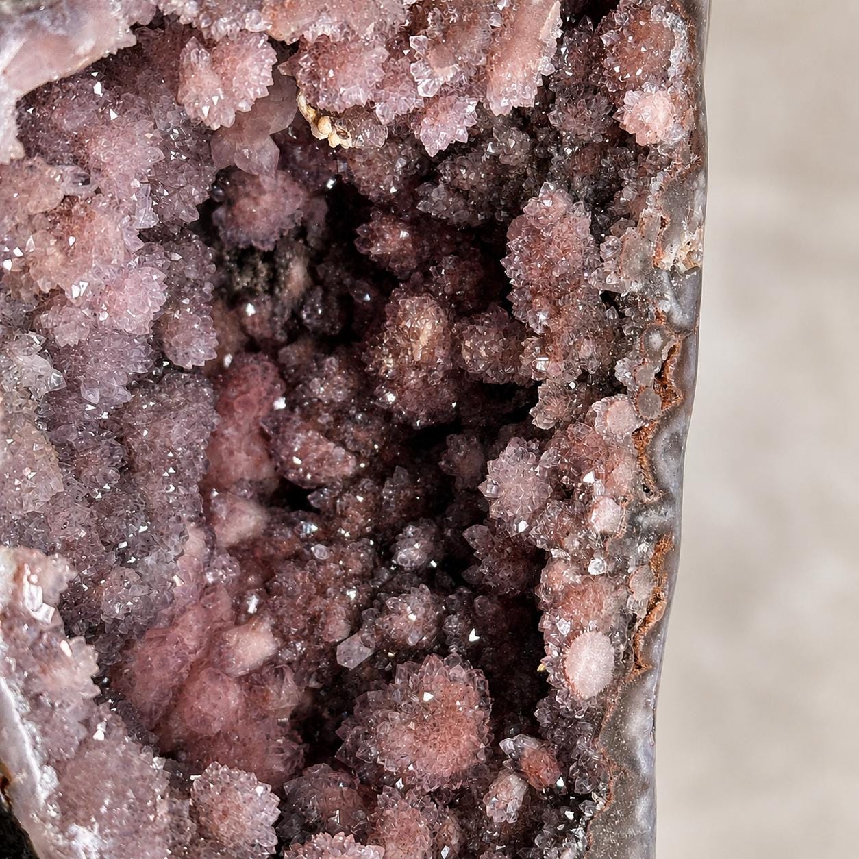 Large Brazilian Pink Amethyst Geode on Metal Stand, 10.1kg Natural Crystal Cave, Statement Mineral Decor, Exact Specimen - view 2
