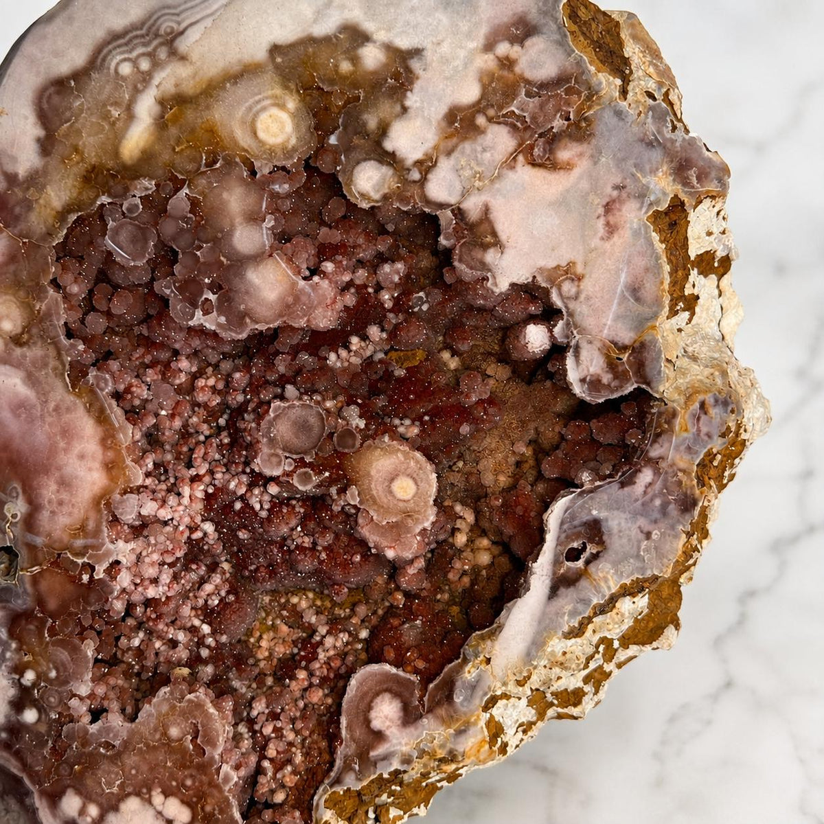 Large Brazilian Pink Amethyst Butterfly on Metal Stand, 11.7kg Bookmatched Crystal Geode, Exact Statement Piece - view 5