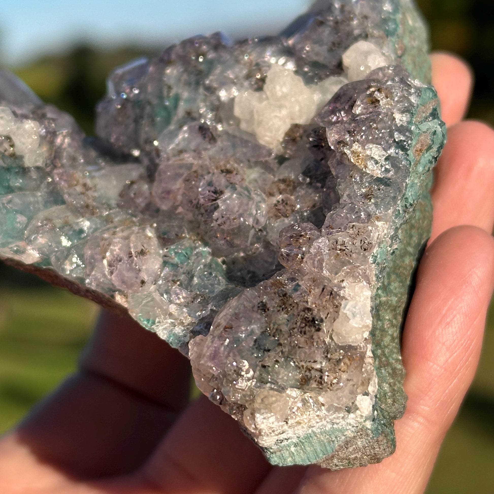 Brazilian Phantom Quartz with Calcite, Natural Included Quartz Crystal Cluster, Exact Mineral Specimen - view 6