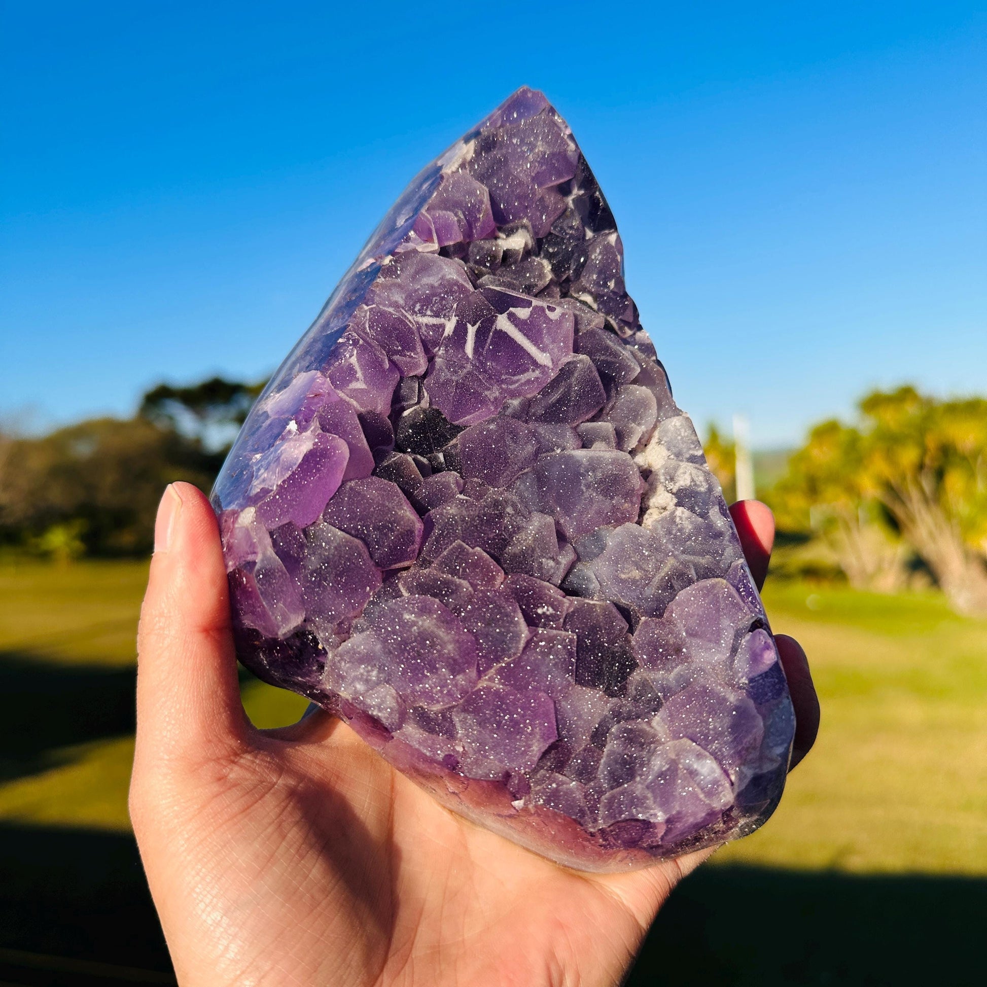 High Quality Brazilian Sugar Amethyst Freeform, Lavender Purple Amethyst Crystal, One of a Kind Collector Specimen - view 2