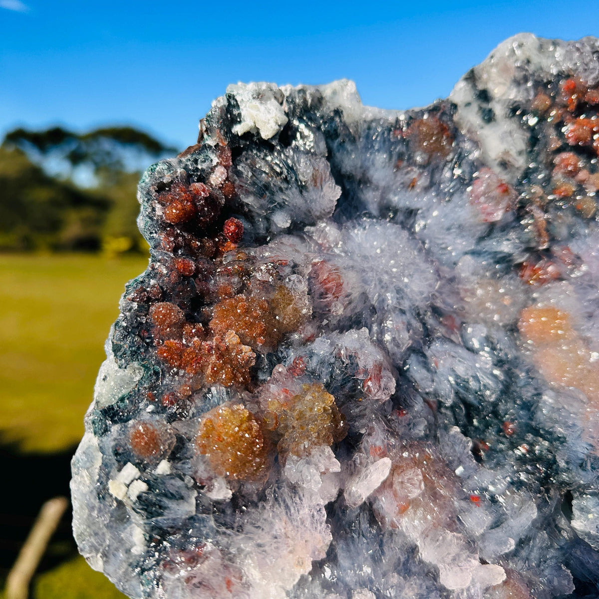 Rare Brazilian Phantom Quartz Cluster, Multicolor Included Quartz, Natural Raw Crystal, One of a Kind Collector Specimen - view 2