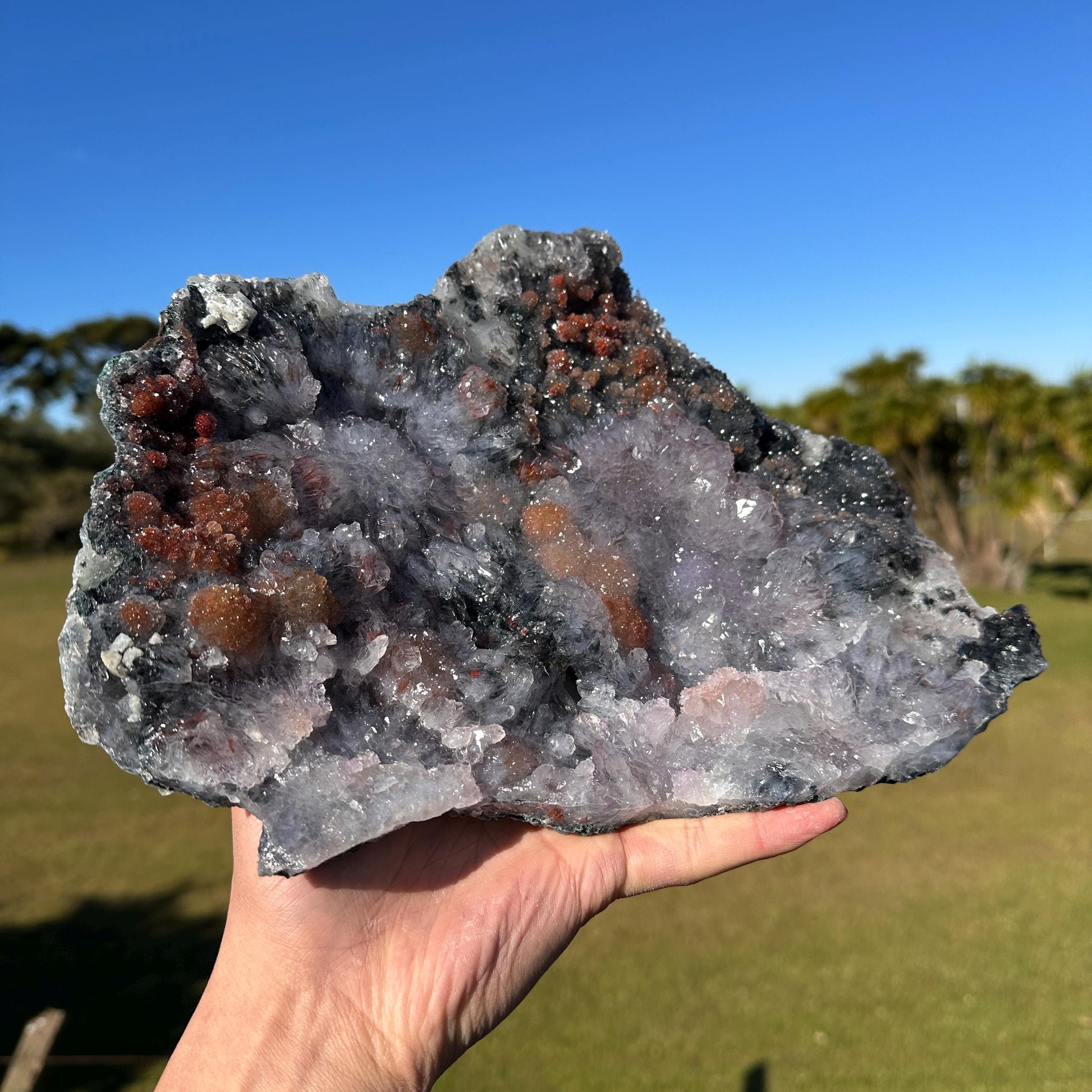 Rare Brazilian Phantom Quartz Cluster, Multicolor Included Quartz, Natural Raw Crystal, One of a Kind Collector Specimen - view 7